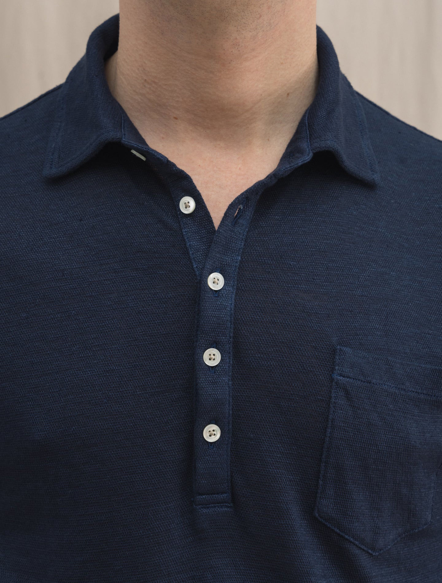 Wembley Linen Short Sleeve Polo Shirt Navy Massimo Alba Polo shirts S