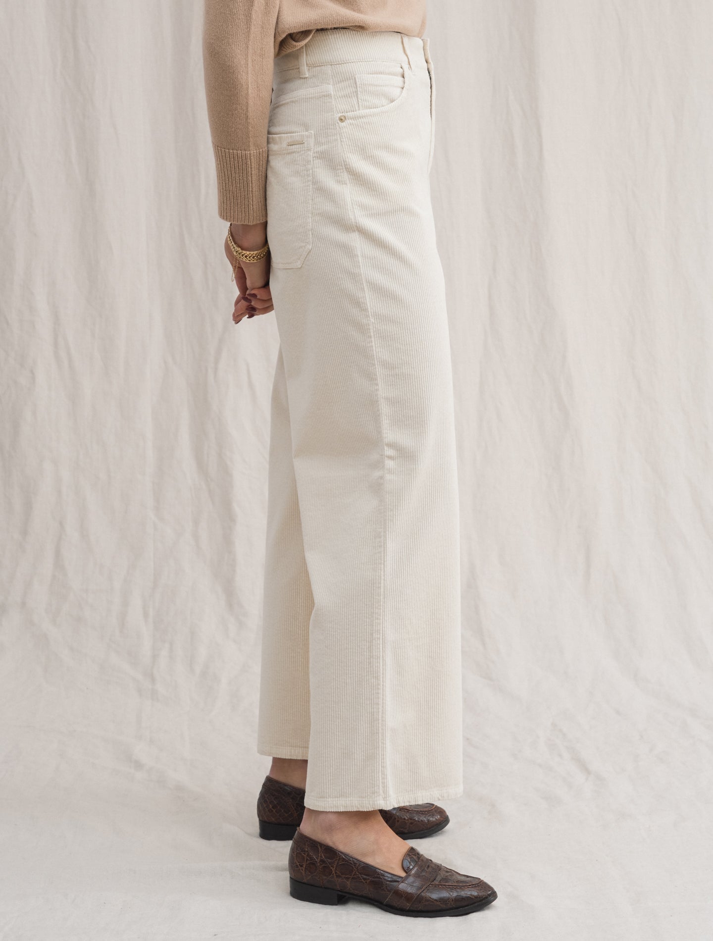 Wide Corduroy Trousers Off White Slowear Trousers IT 38