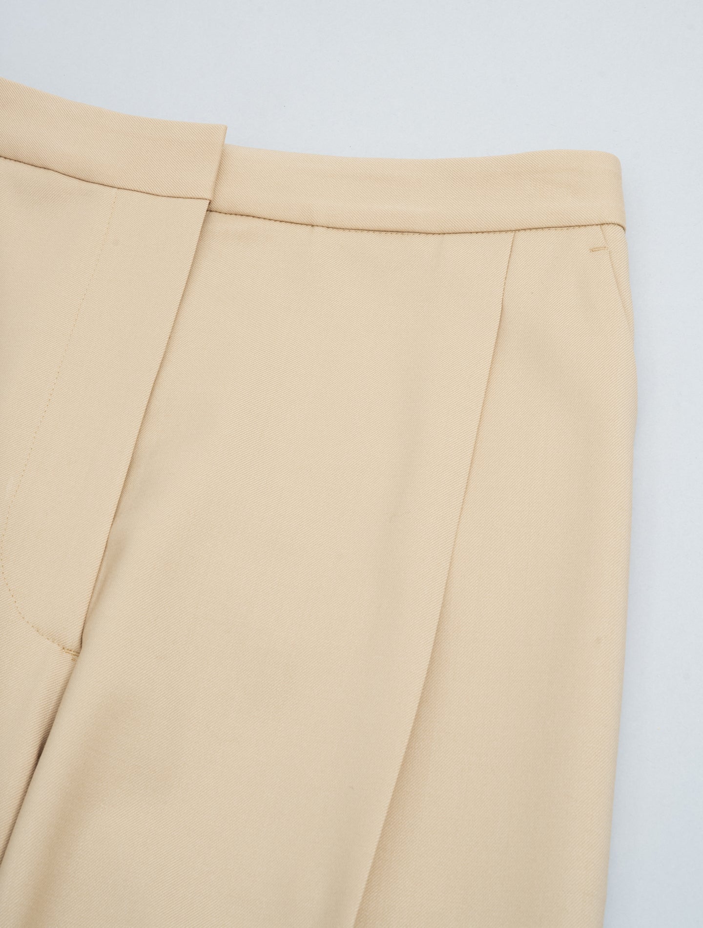 Wide Fit Wool Twill Trousers Beige Lardini Trousers IT 38