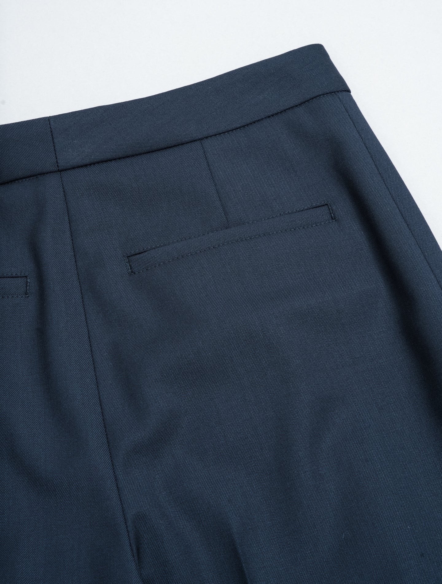 Wide Fit Wool Twill Trousers Navy Lardini Trousers IT 38