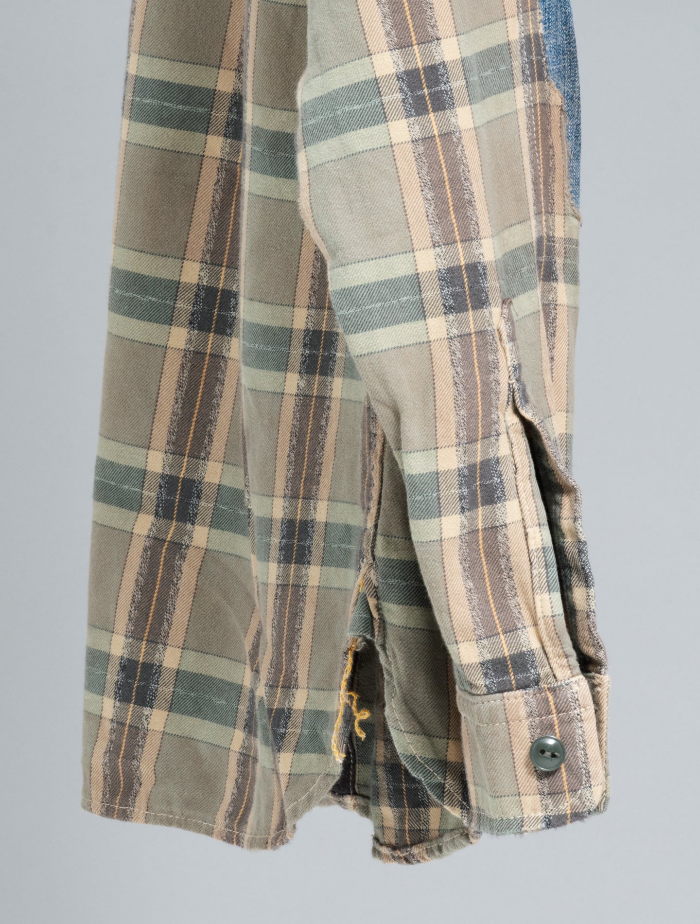 Wilbur Workshirt Sage Multi | Repaired Plaid & Japanese Denim