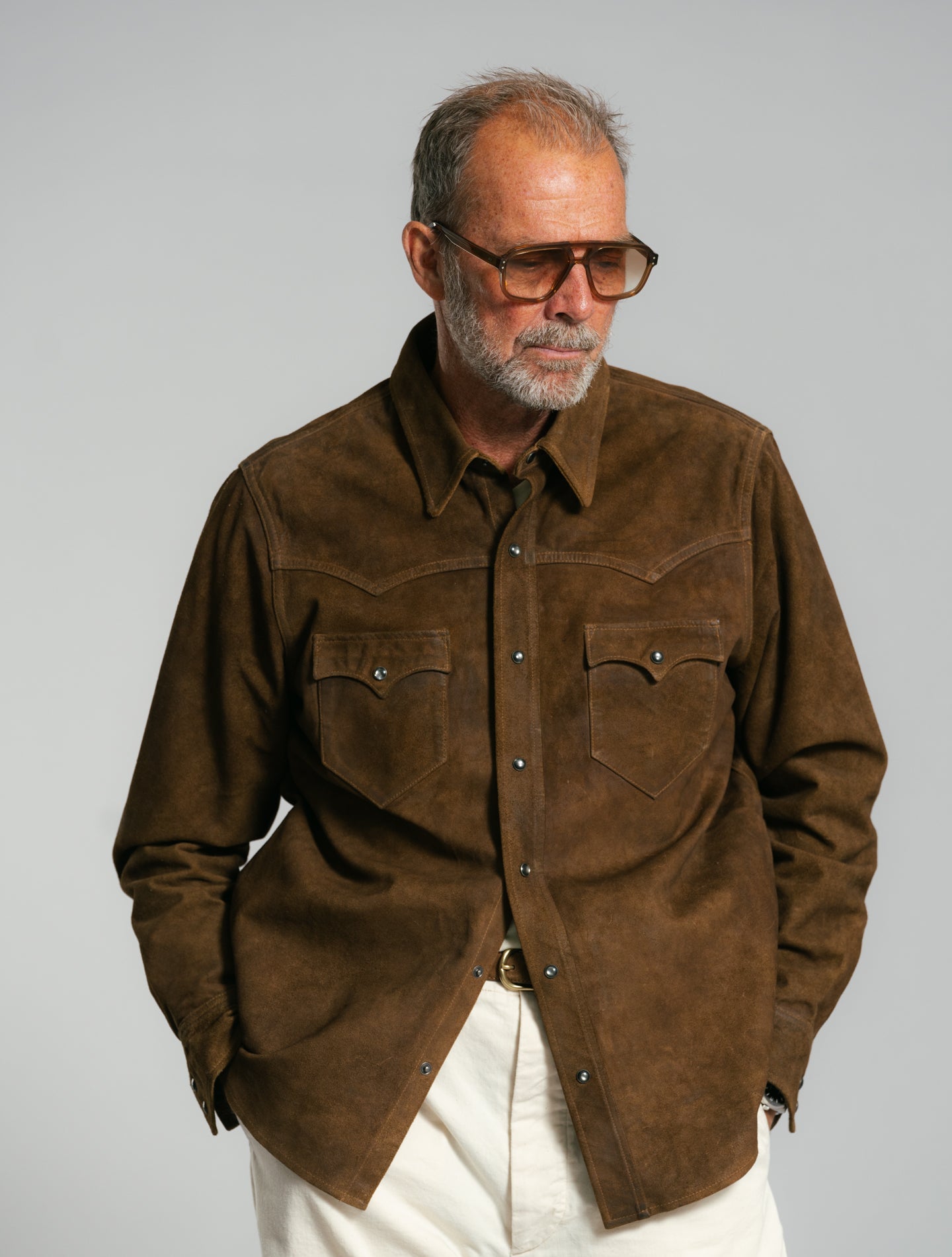 Willett Roughout Suede Western Shirt Jacket Brown RRL Overshirts M