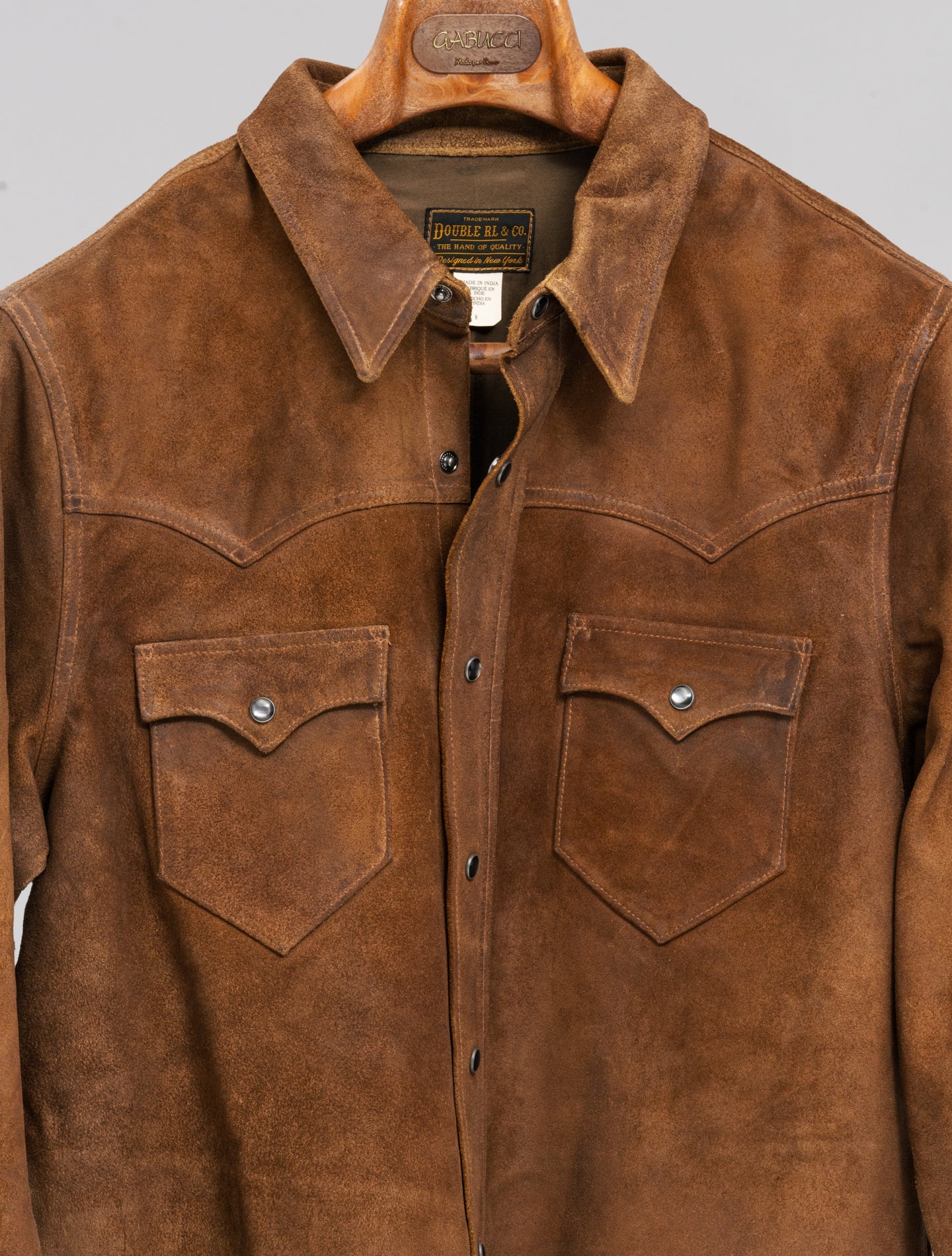 Willett Roughout Suede Western Shirt Jacket Brown RRL Overshirts M