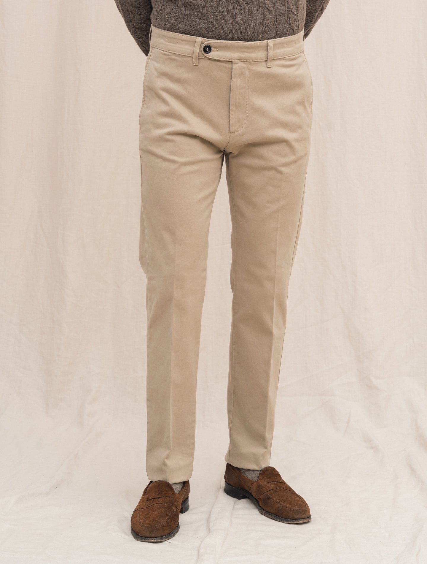 Winch Comfort Cotton Trousers Beige Massimo Alba Trousers 48