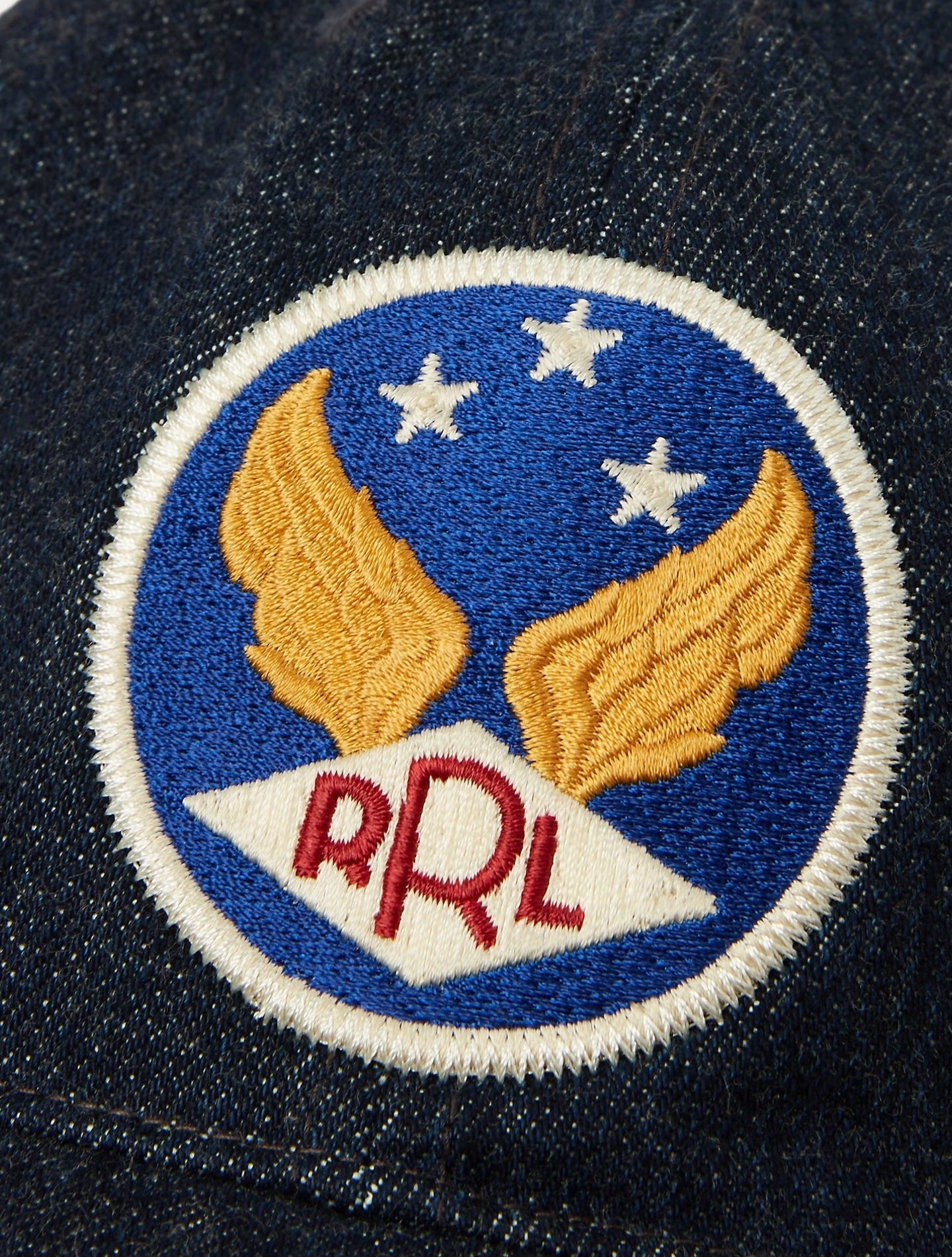 Winged - Logo Denim Ball Cap Rinse RRL Hats One Size