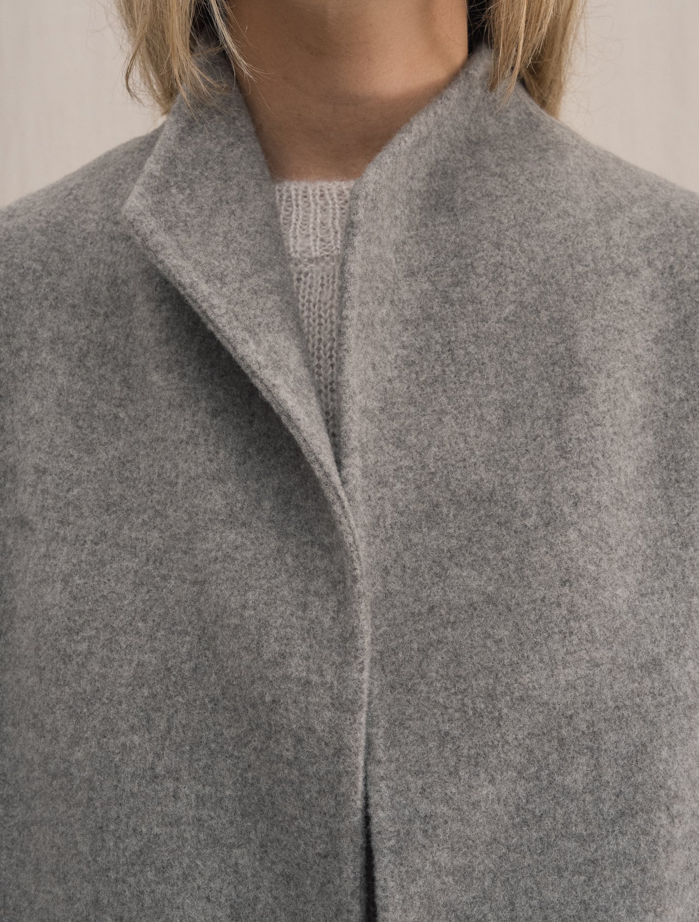 Wool Cashmere Belted Coat Light Grey Fedeli Outerwear 40