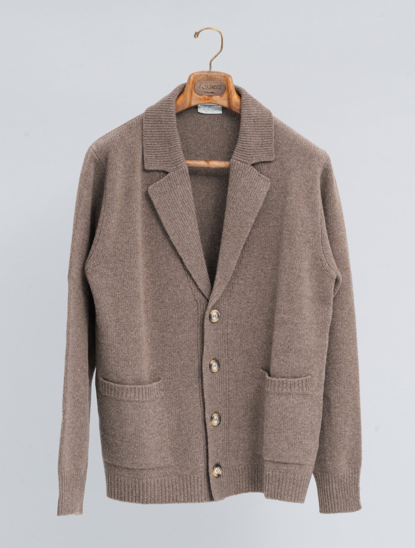 Wool Cashmere Cardigan Cacao Morgano Knitwear 46