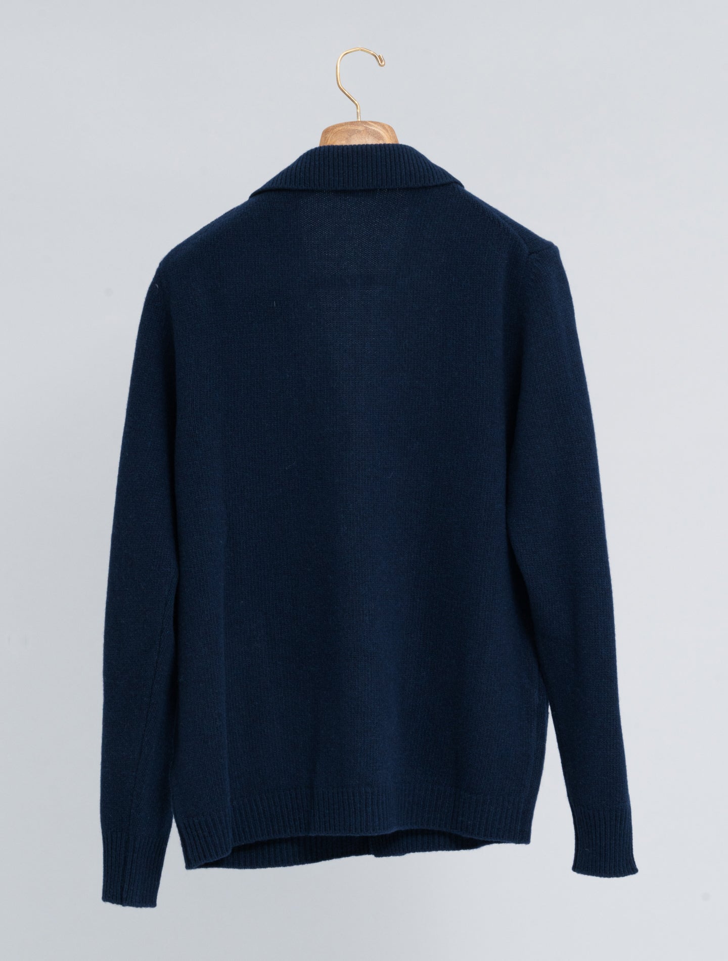 Wool Cashmere Cardigan Deep Navy Morgano Knitwear 46
