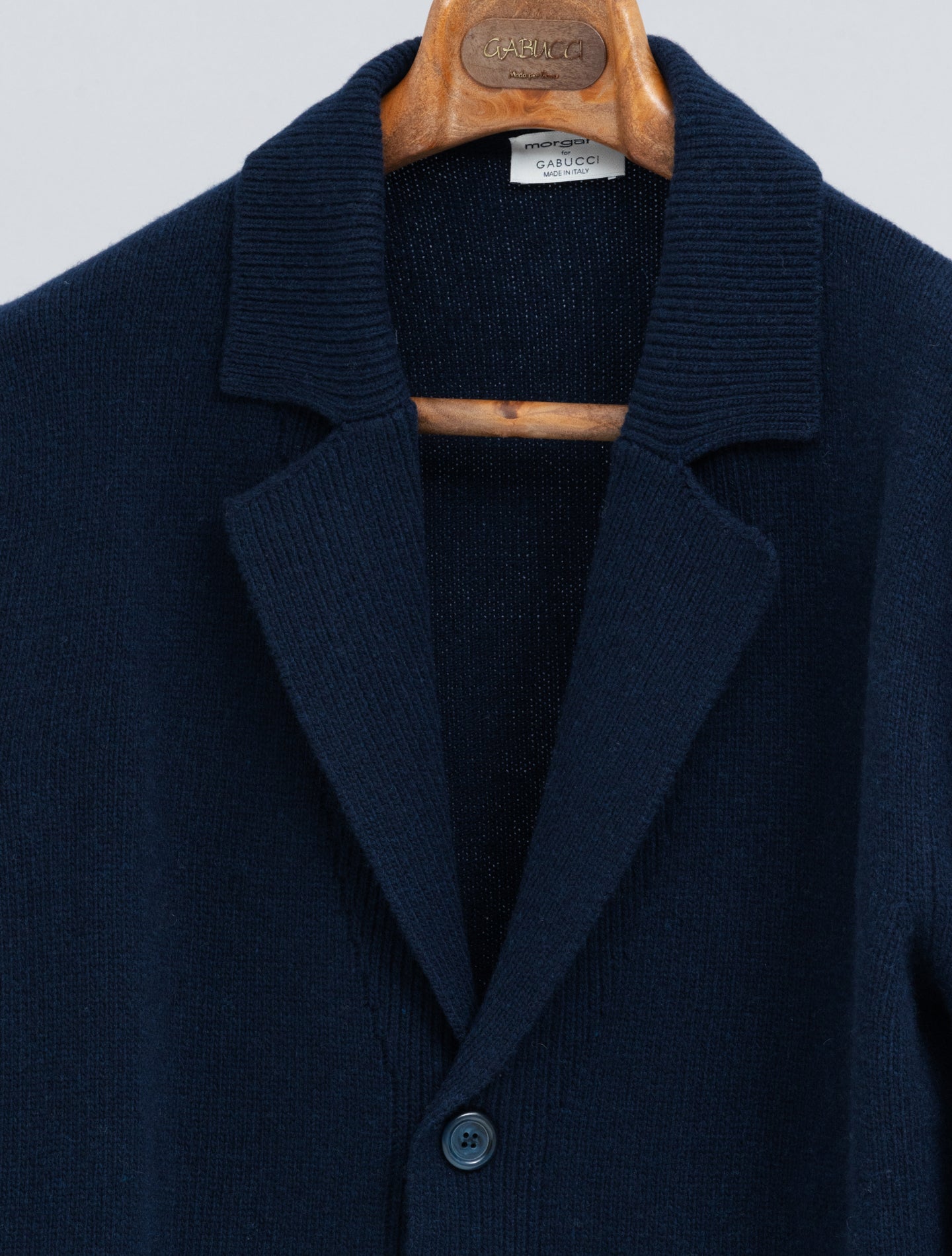 Wool Cashmere Cardigan Deep Navy Morgano Knitwear 46