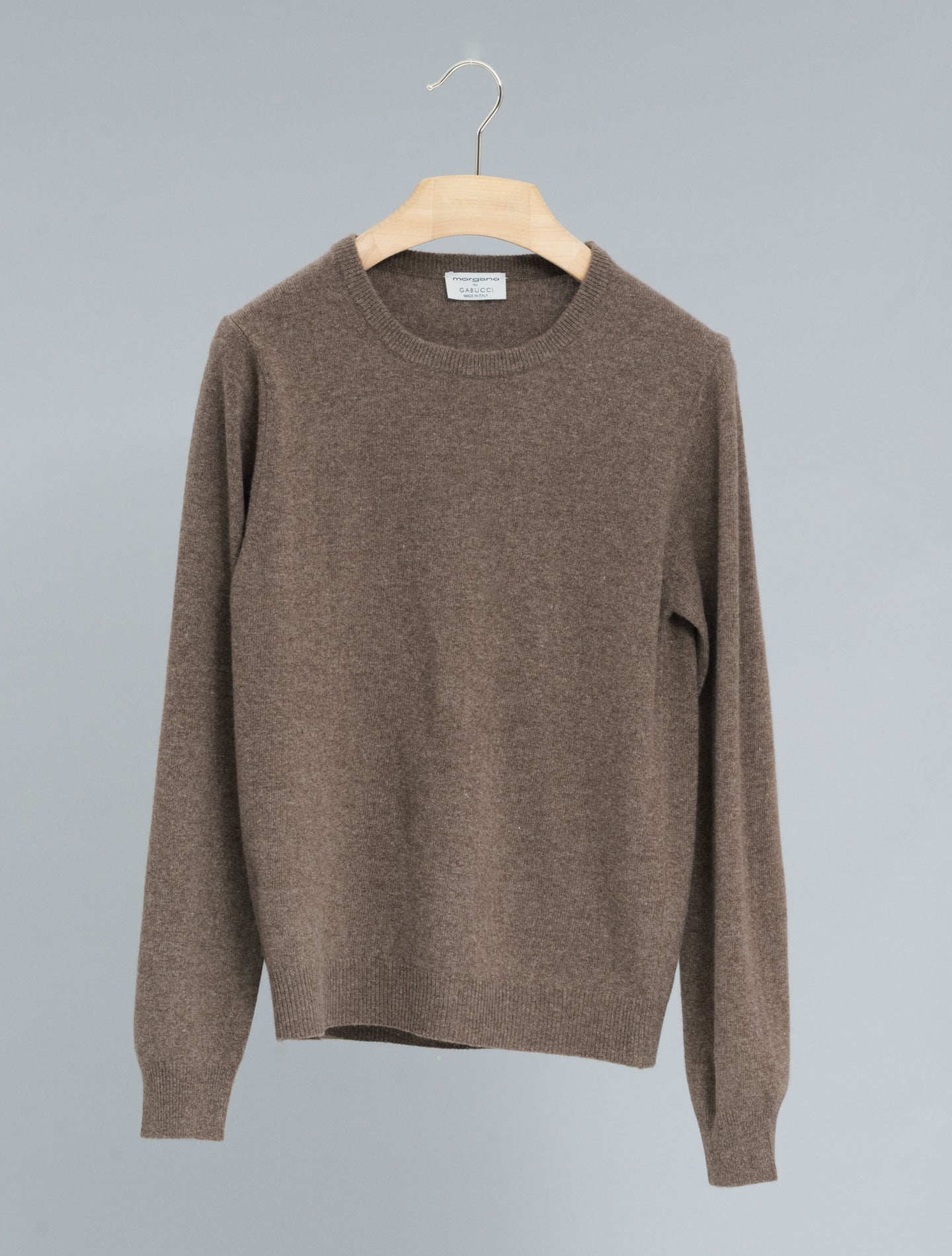 Wool Cashmere Crewneck Beige Morgano Knitwear IT 40