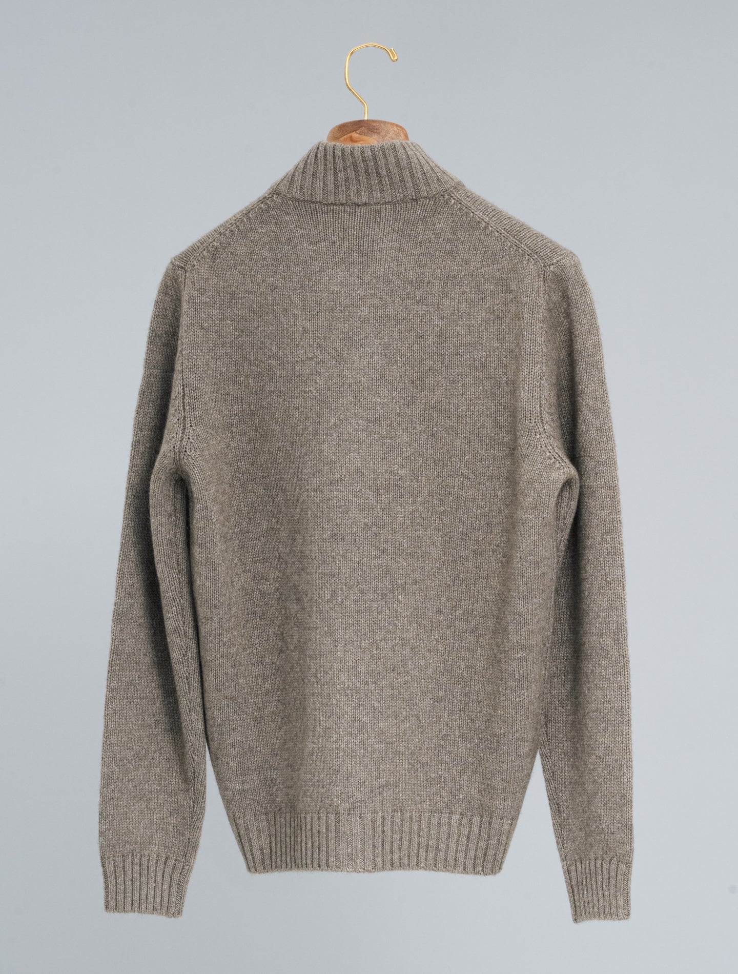 Wool Cashmere Full Zip Brown Gabucci Knitwear 48