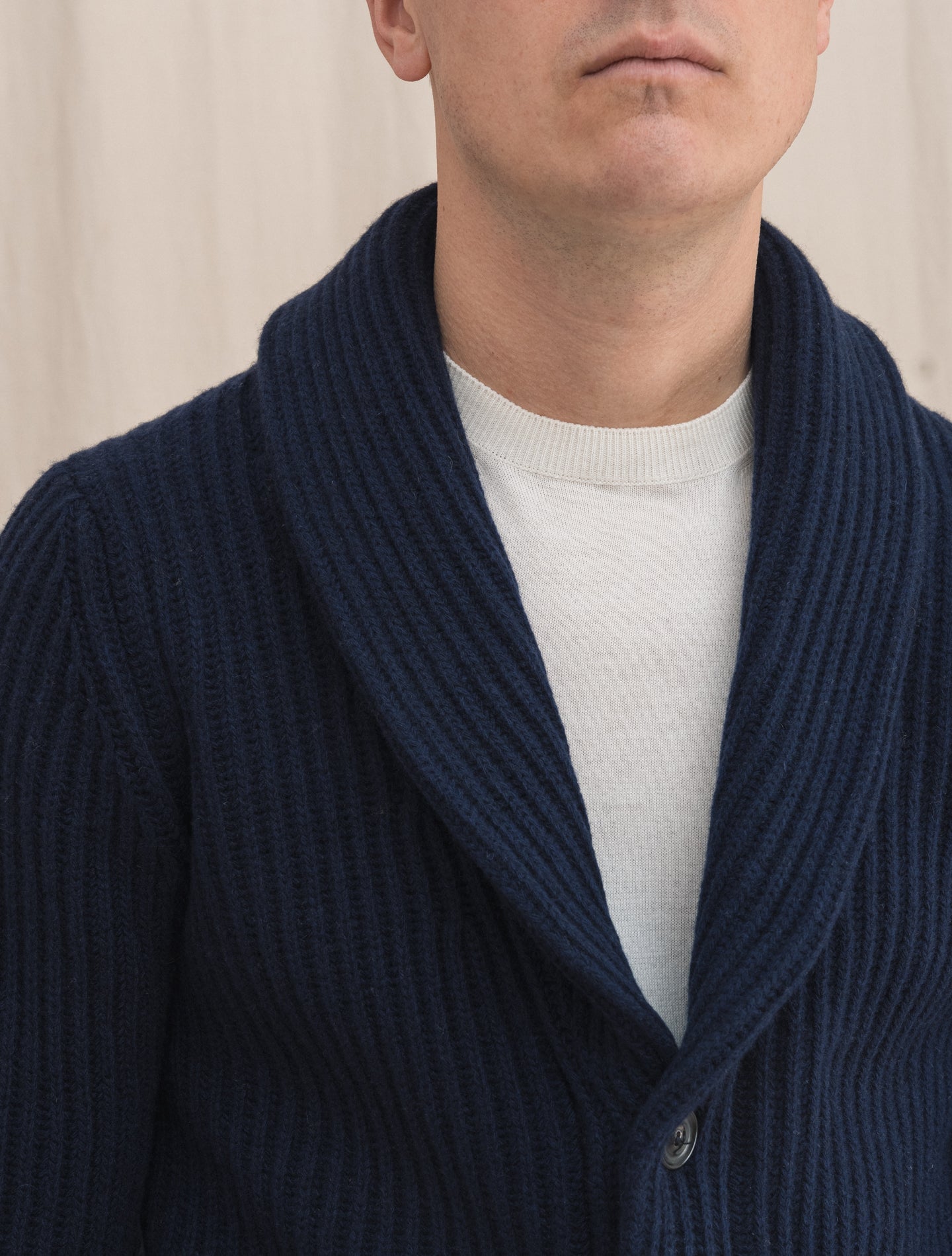 Wool Cashmere Knitted Cardigan Navy | Gabucci