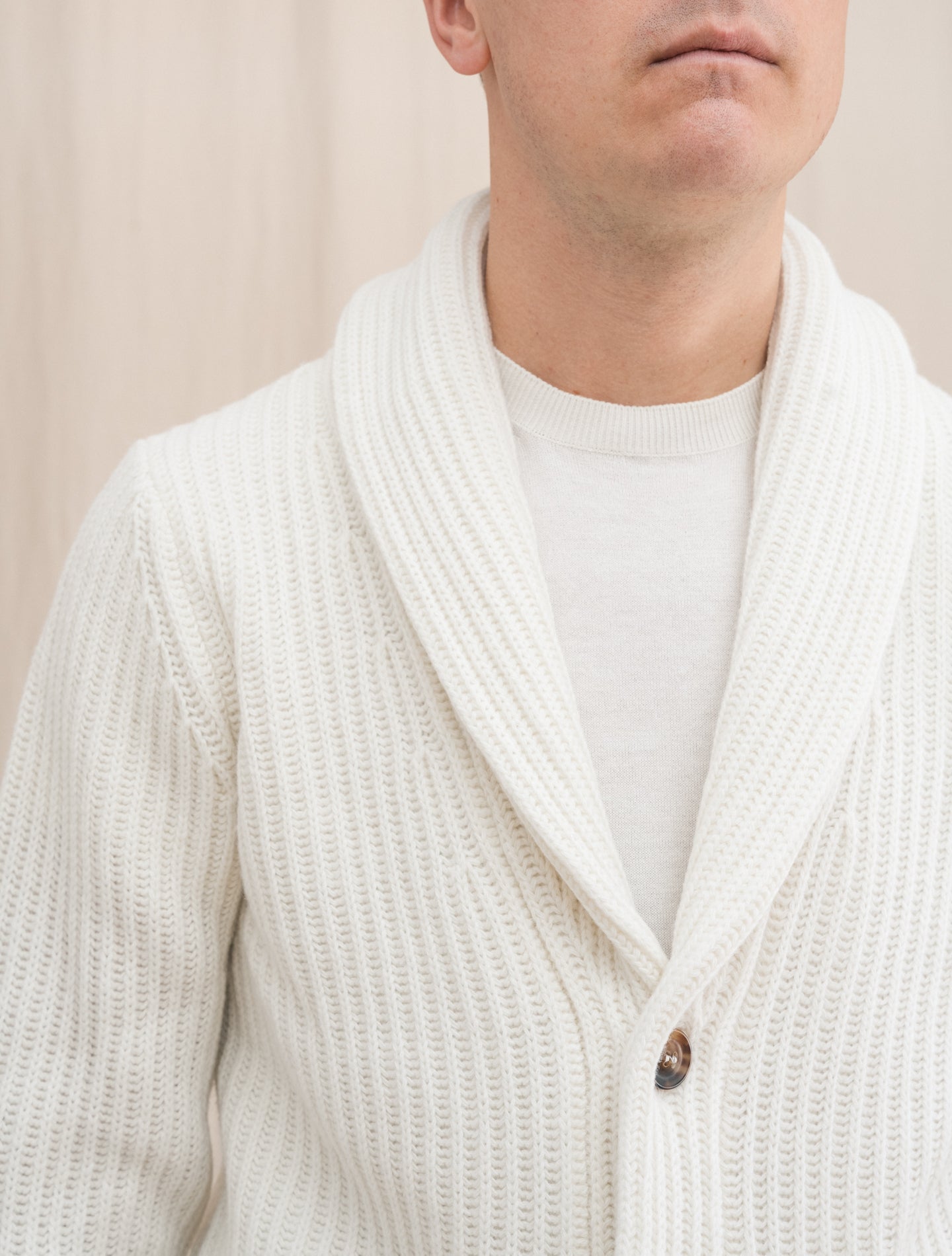 Wool Cashmere Knitted Cardigan White | Gabucci