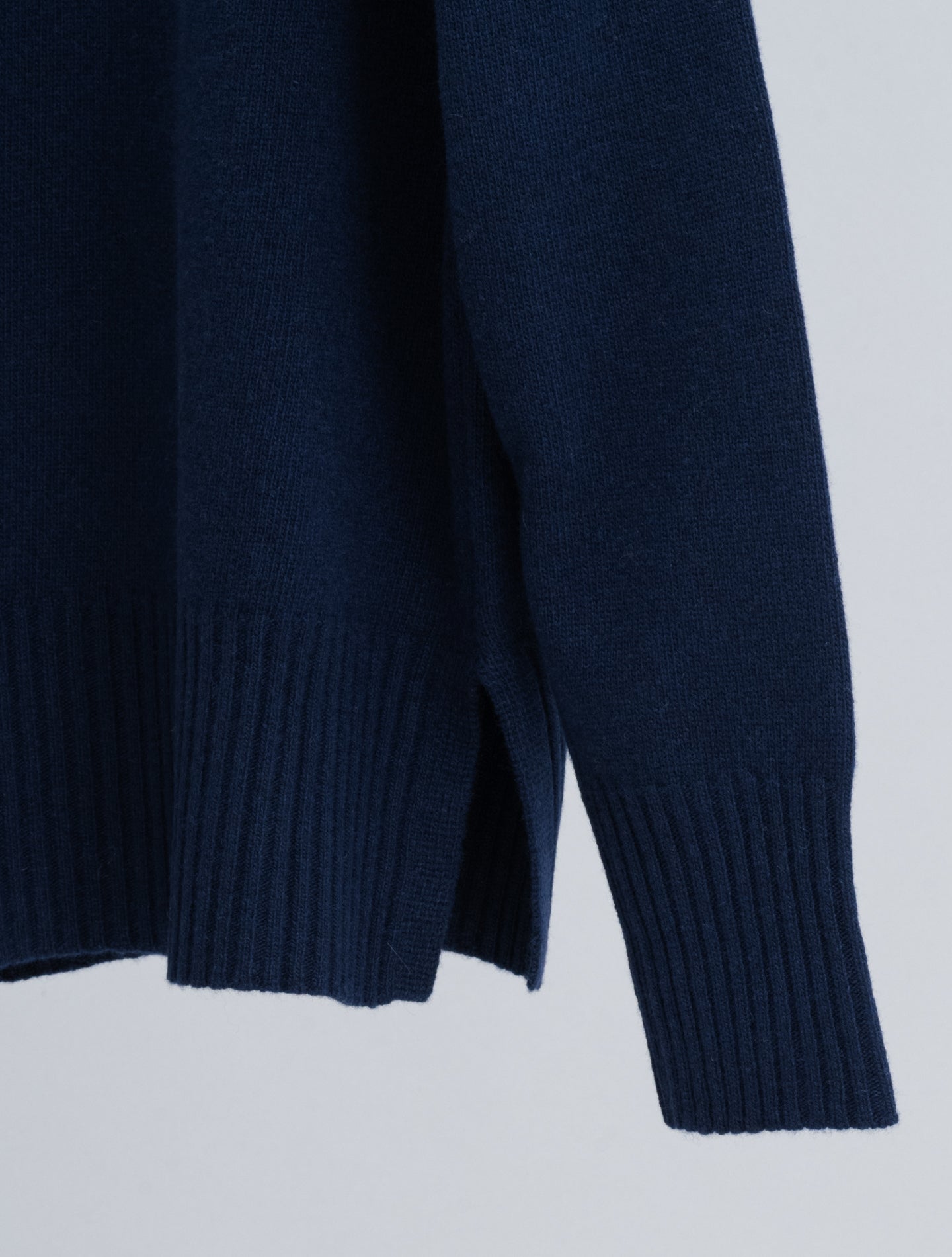 Wool Cashmere Mockneck Navy Morgano Knitwear IT 40