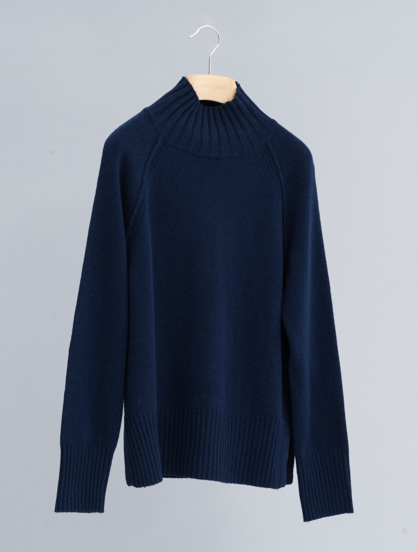 Wool Cashmere Mockneck Navy Morgano Knitwear IT 40