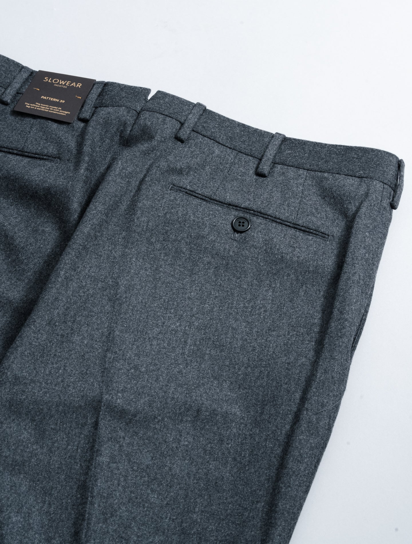 Wool Cashmere Regular Fit Flannel Trousers Grey Incotex Trousers 48