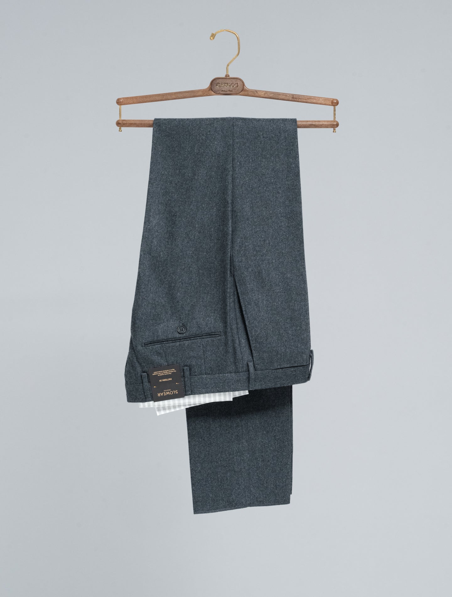 Wool Cashmere Regular Fit Flannel Trousers Grey Incotex Trousers 48