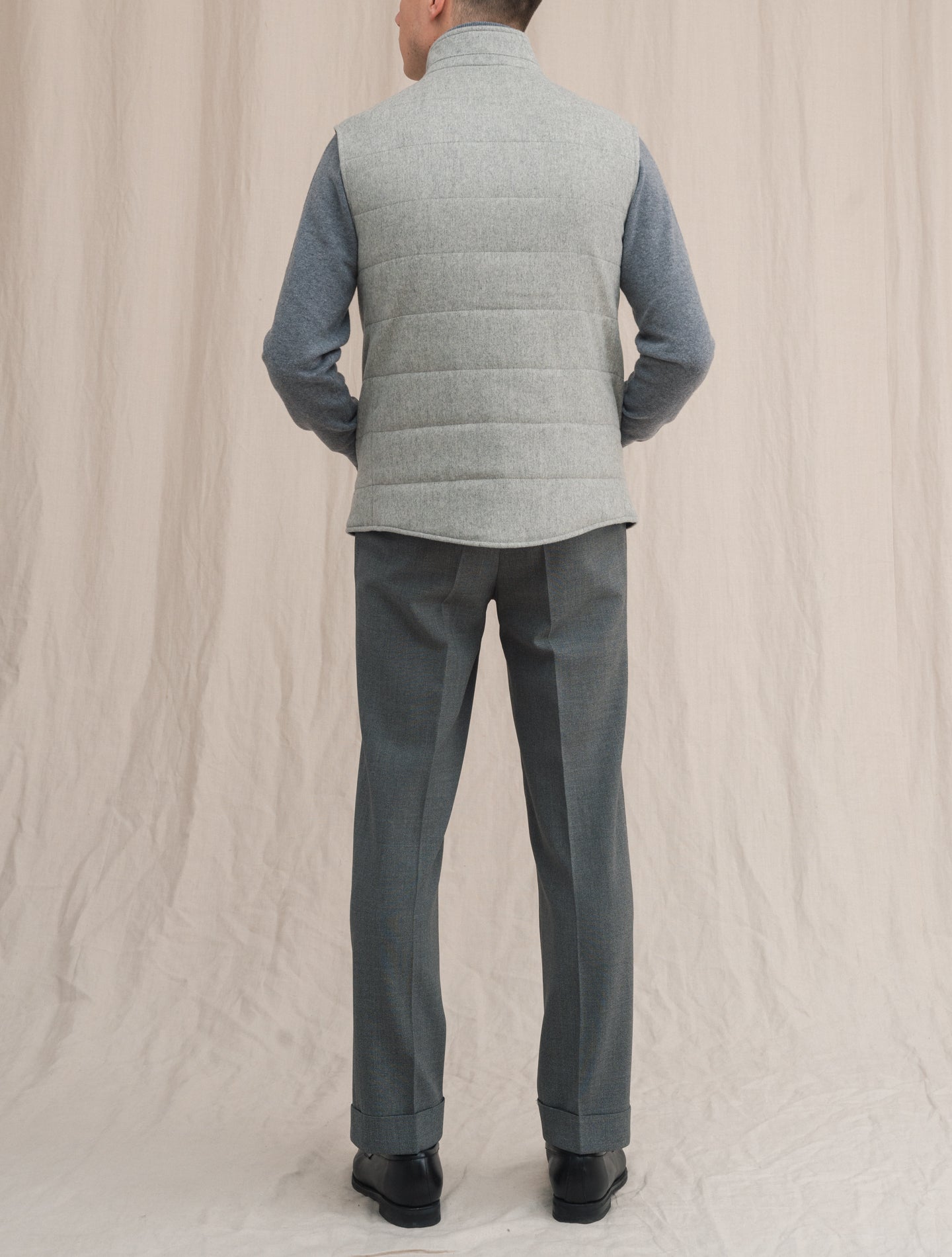 Wool Cashmere Vest Light Grey | Gabucci