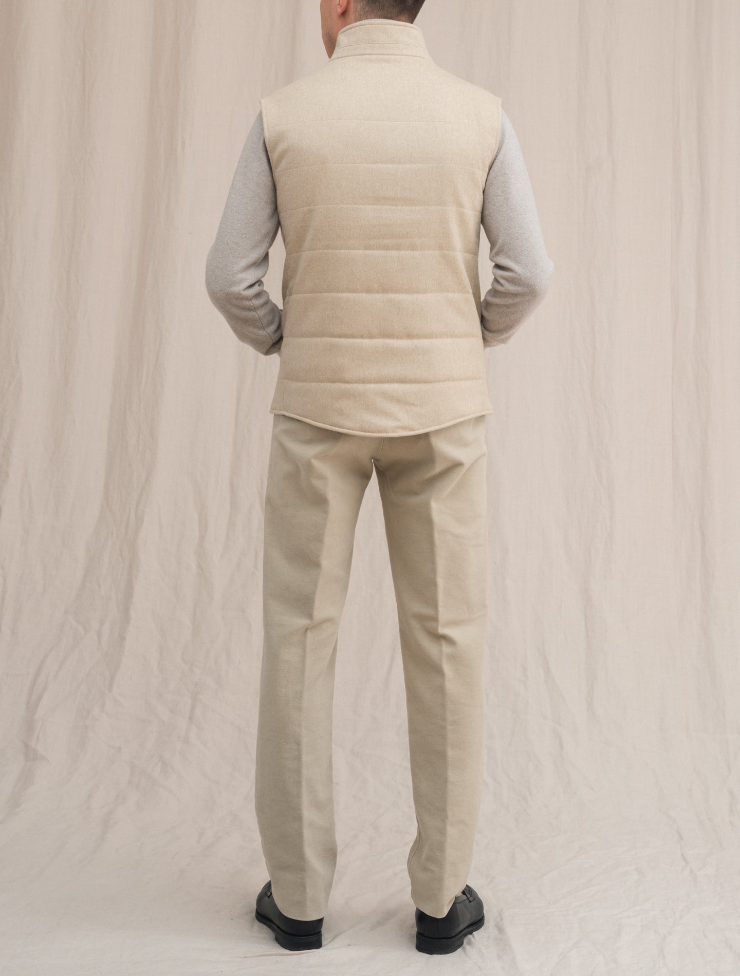 Wool Cashmere Vest Oatmeal | Gabucci