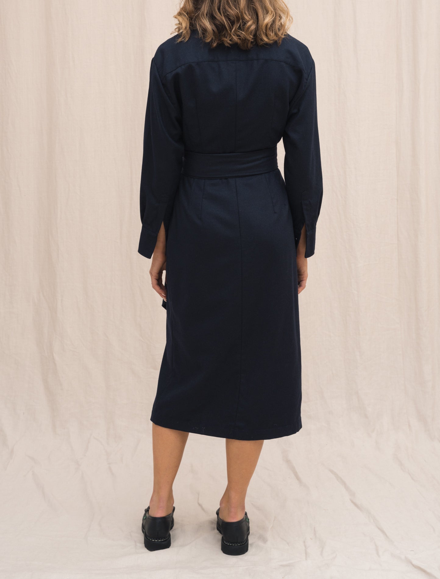 Wool Flannel Dress Navy Aspesi Dresses 38