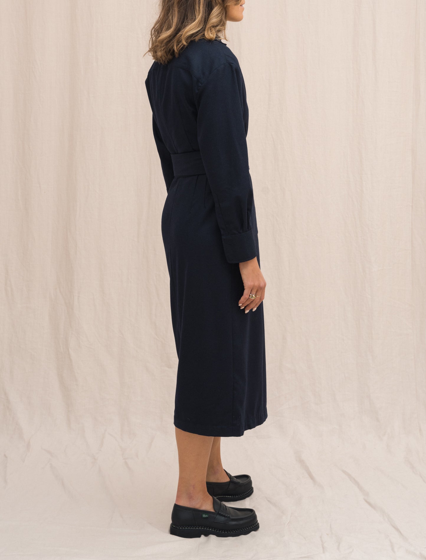 Wool Flannel Dress Navy Aspesi Dresses 38