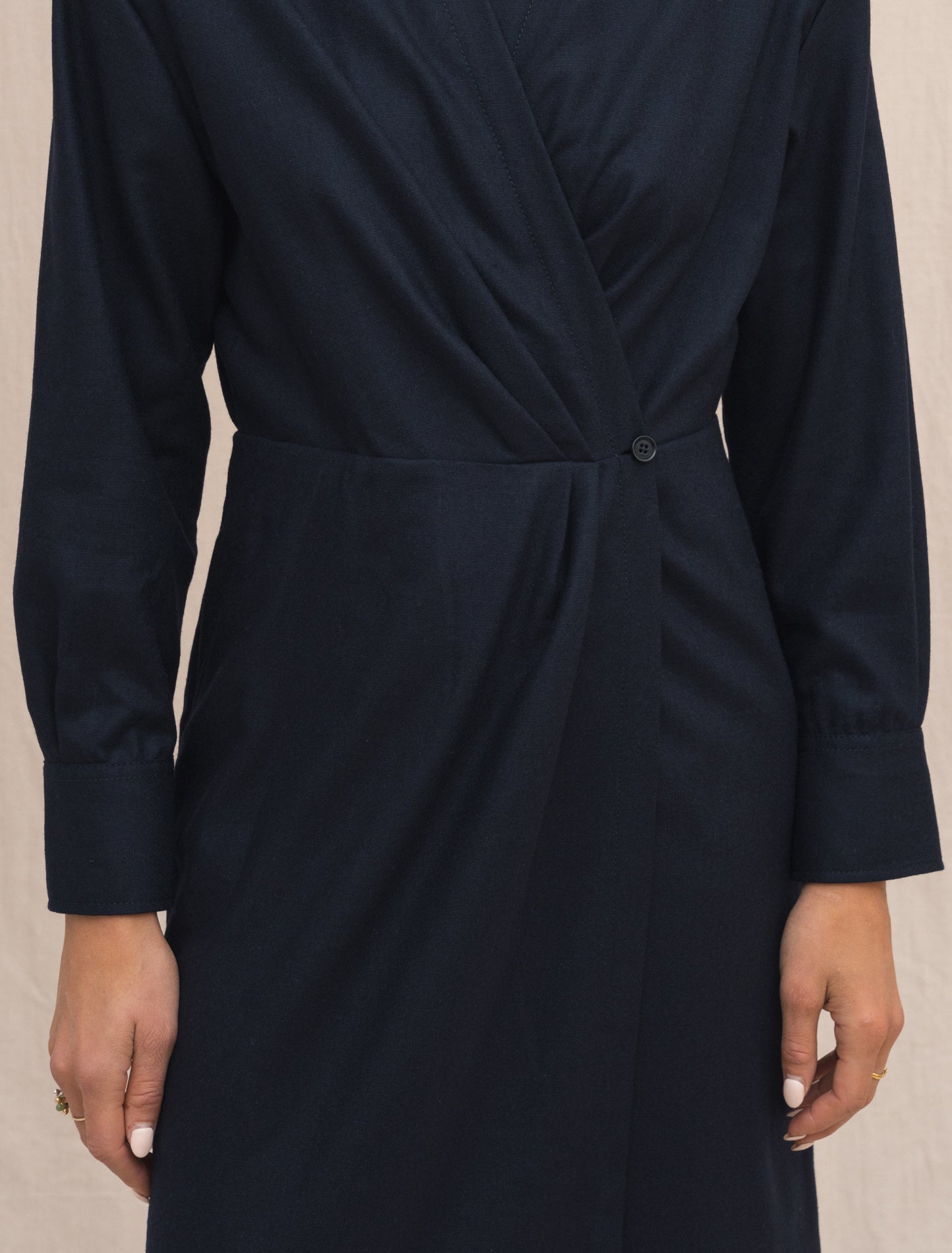 Wool Flannel Dress Navy Aspesi Dresses Gabucci