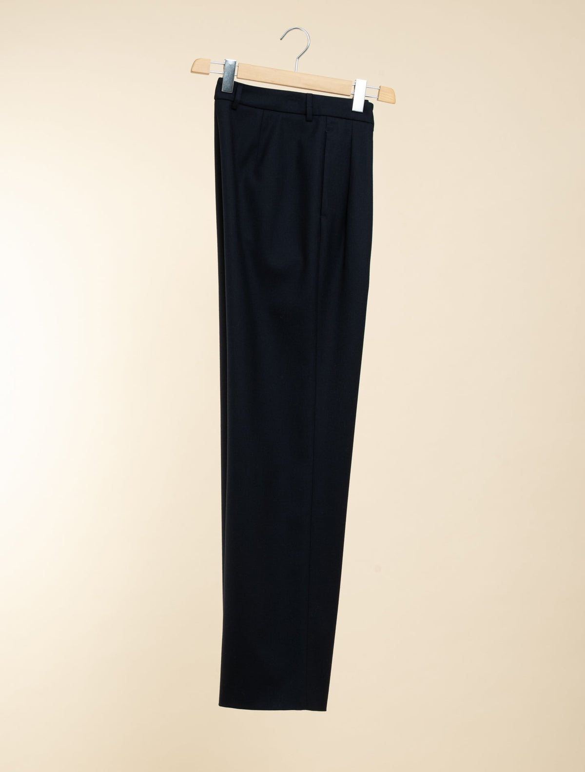 Wool Pleated Tailored Trousers Navy Lardini Trousers IT 38