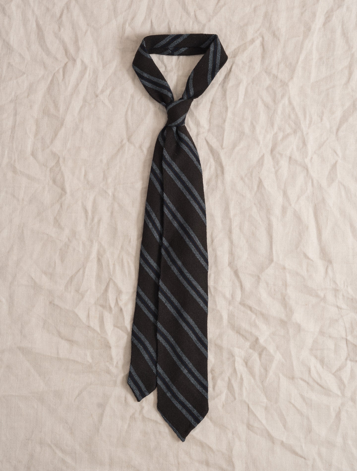 Wool Regimental Tie Brown | Gabucci