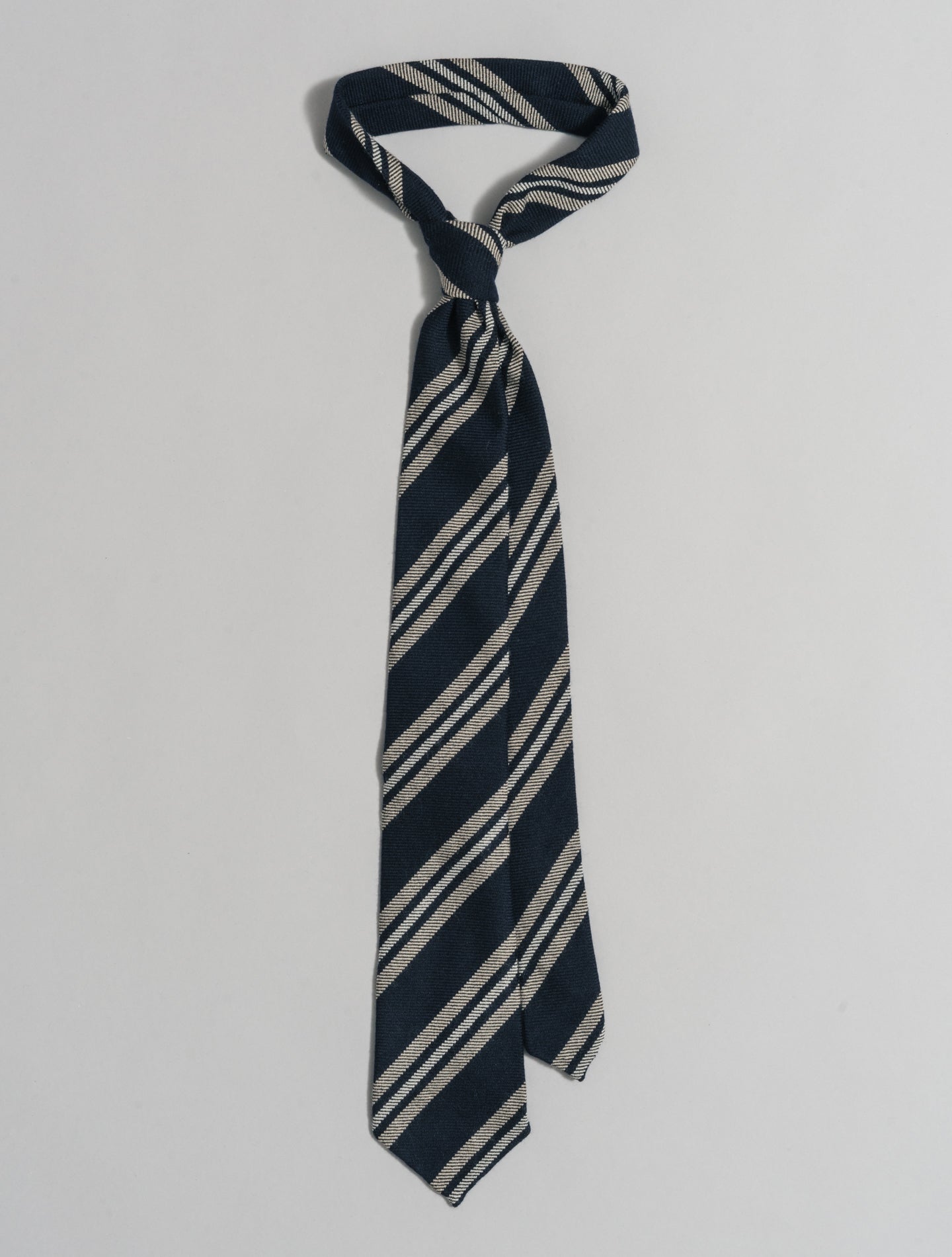 Wool Regimental Tie Grey Finamore Ties One Size