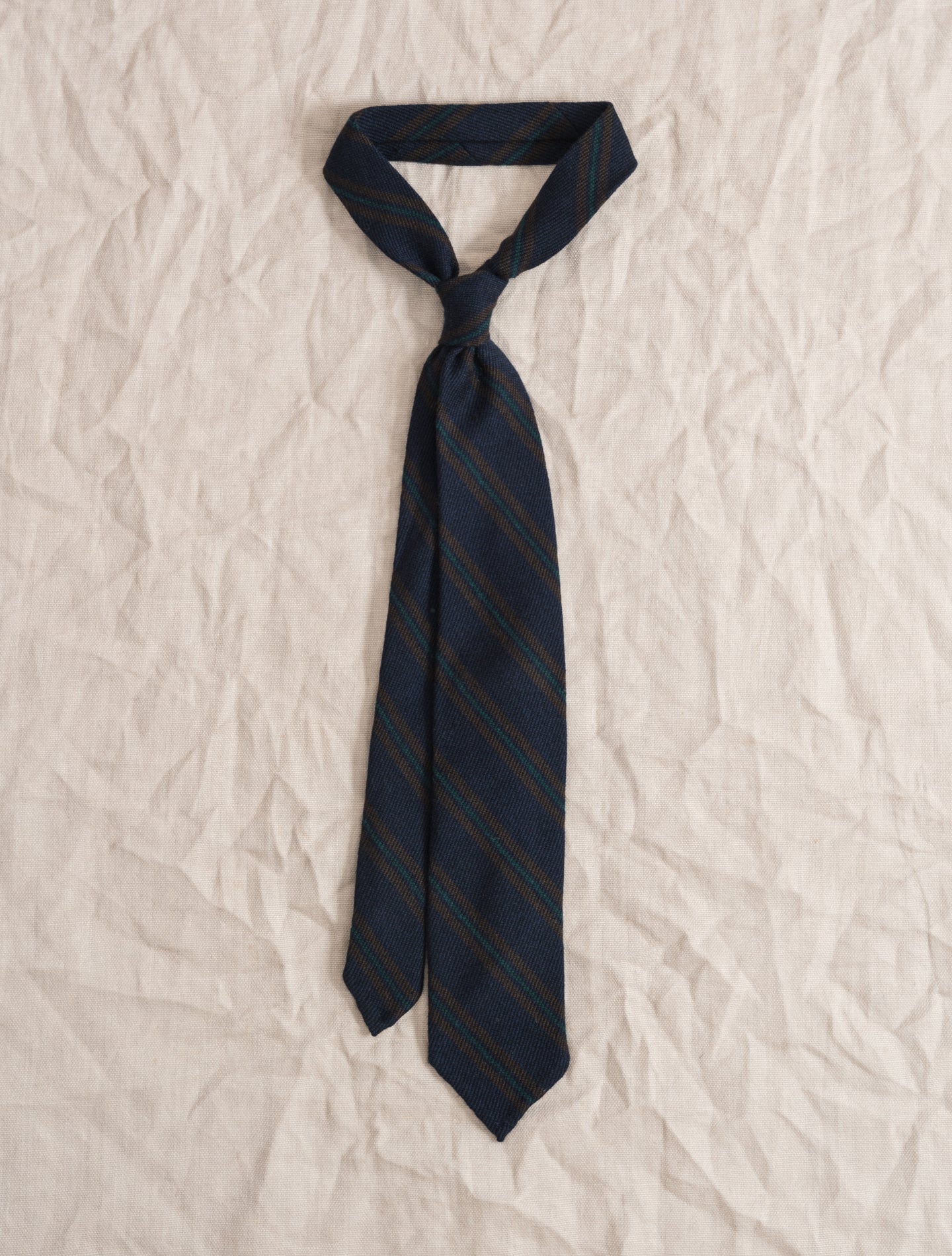 Wool Regimental Tie Navy | Gabucci