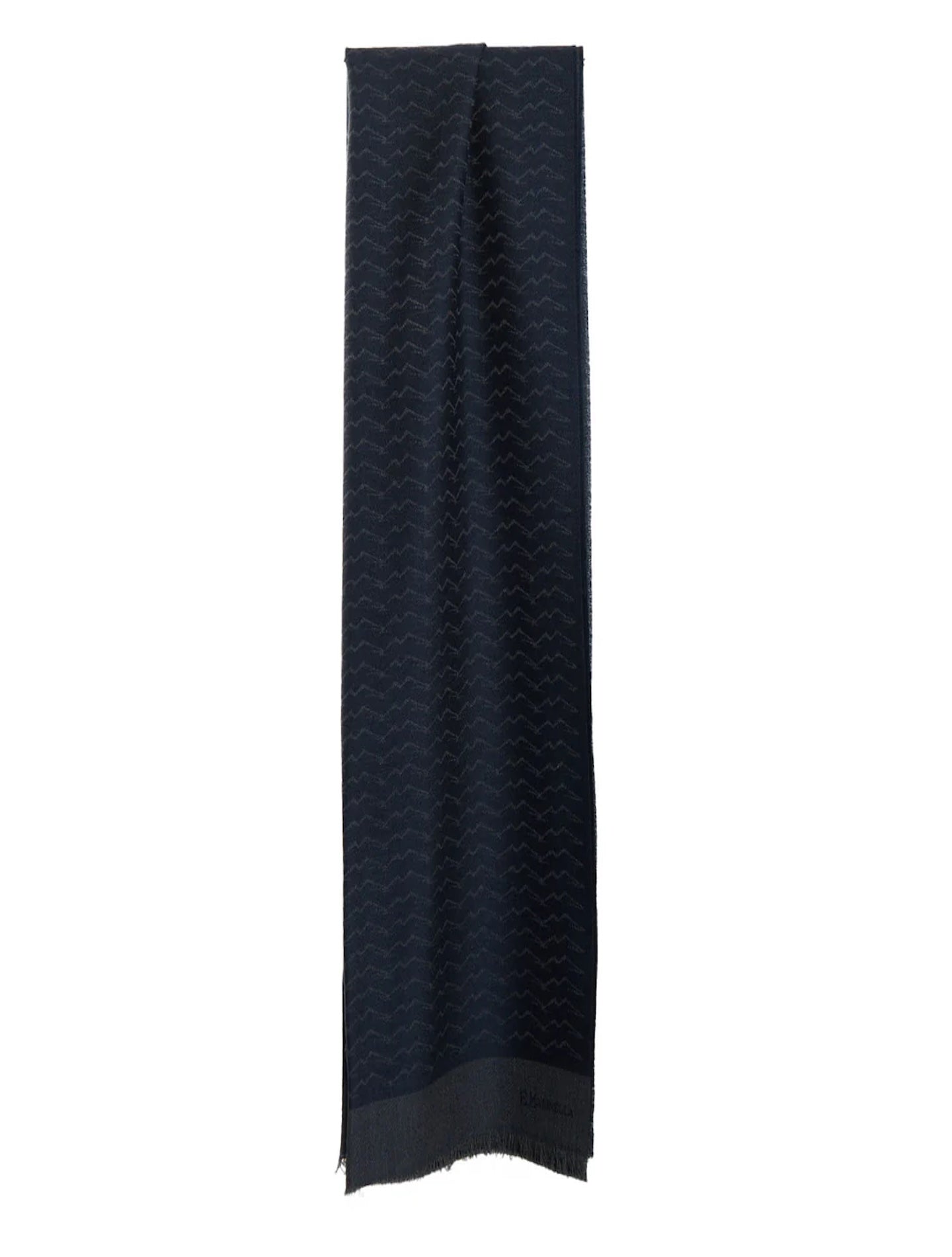 Wool Silk Vesuvius Pattern Scarf Navy Marinella Scarves 60x180