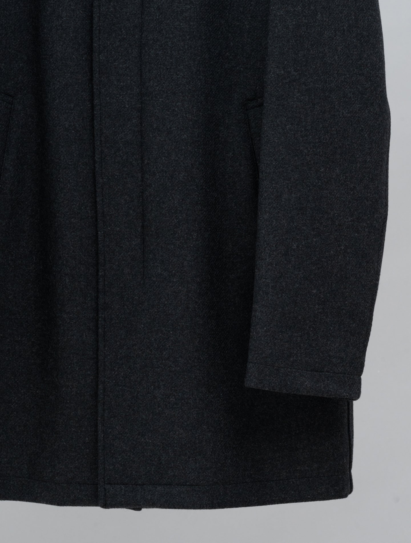 Wool Twill Eco Fur Carcoat Grey Herno Outerwear 48