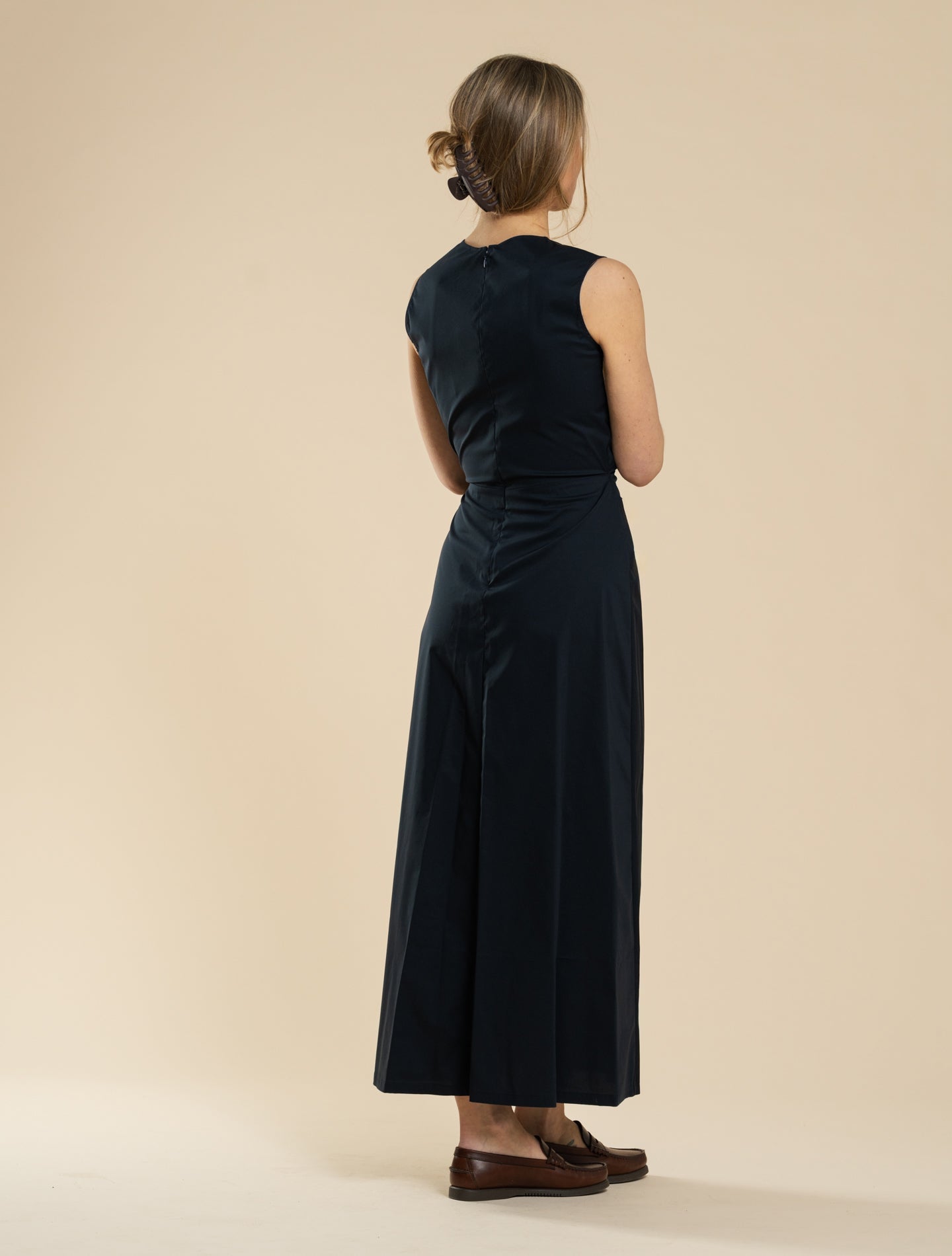 Wrap Stretch Cotton Poplin Dress Navy Aspesi Dresses IT 38