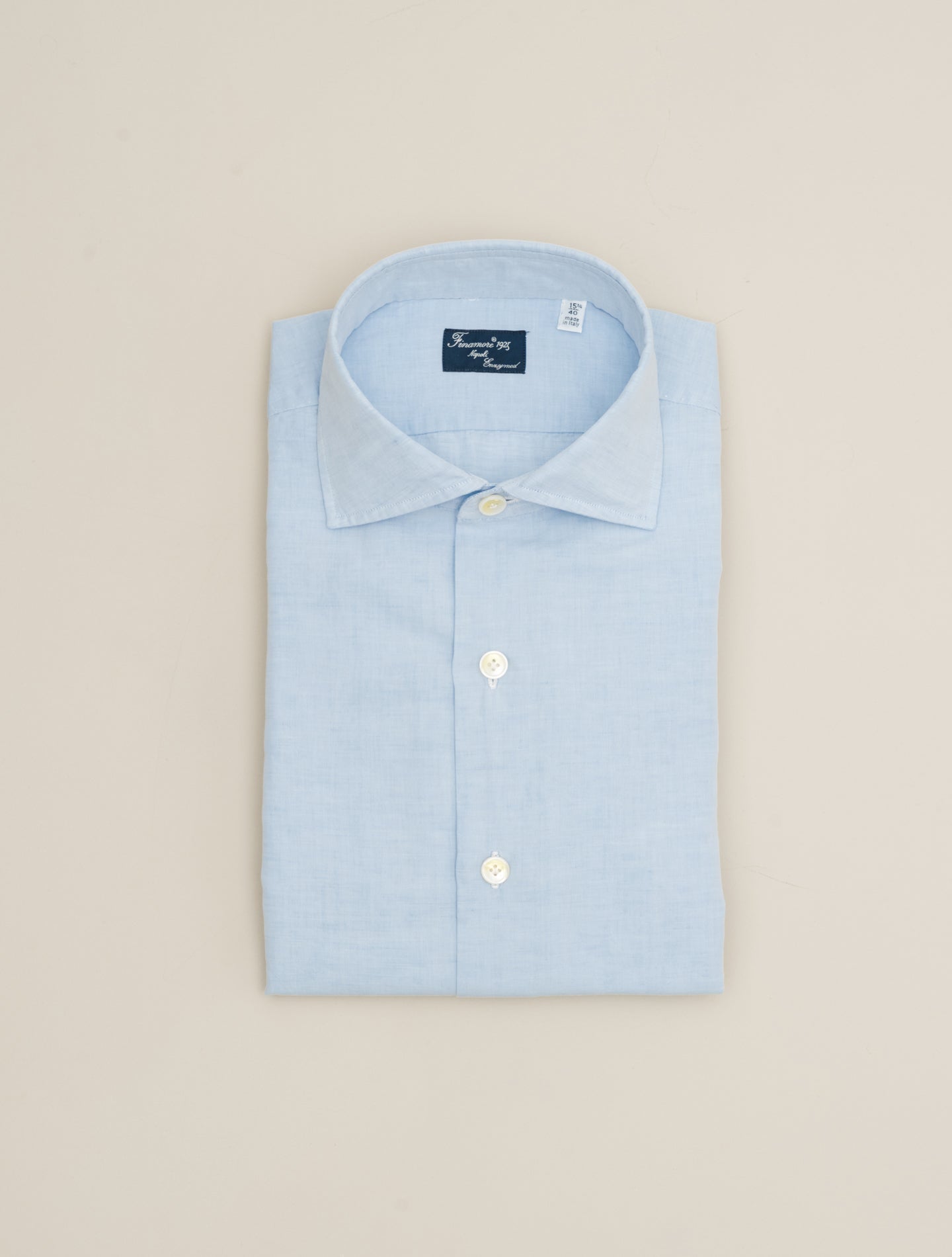 Zante Enzyme Cotton Linen Shirt Light Blue Finamore Shirts 39