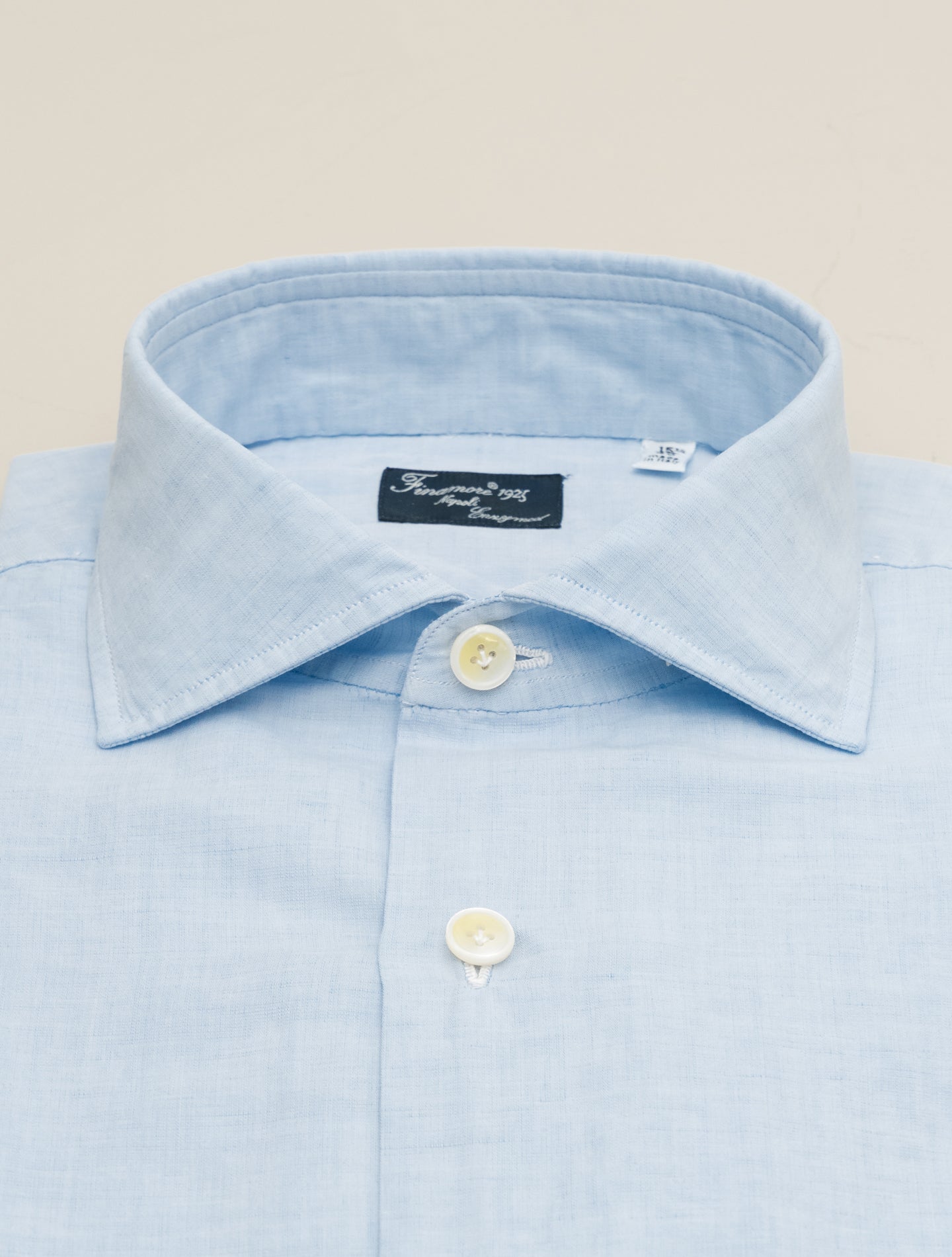 Zante Enzyme Cotton Linen Shirt Light Blue Finamore Shirts 39