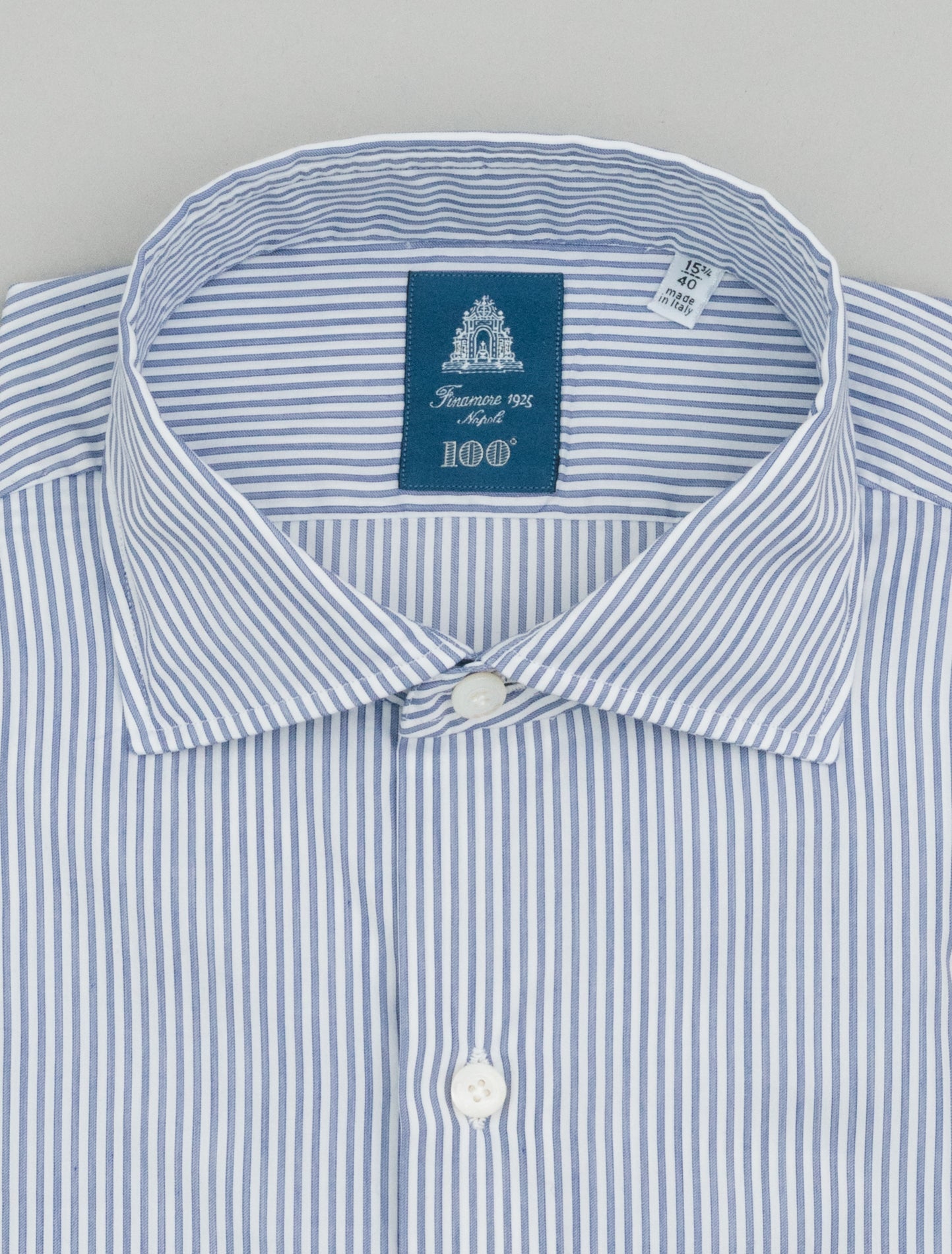 Zante Enzyme Striped Cotton Shirt Blue Finamore Shirts 39