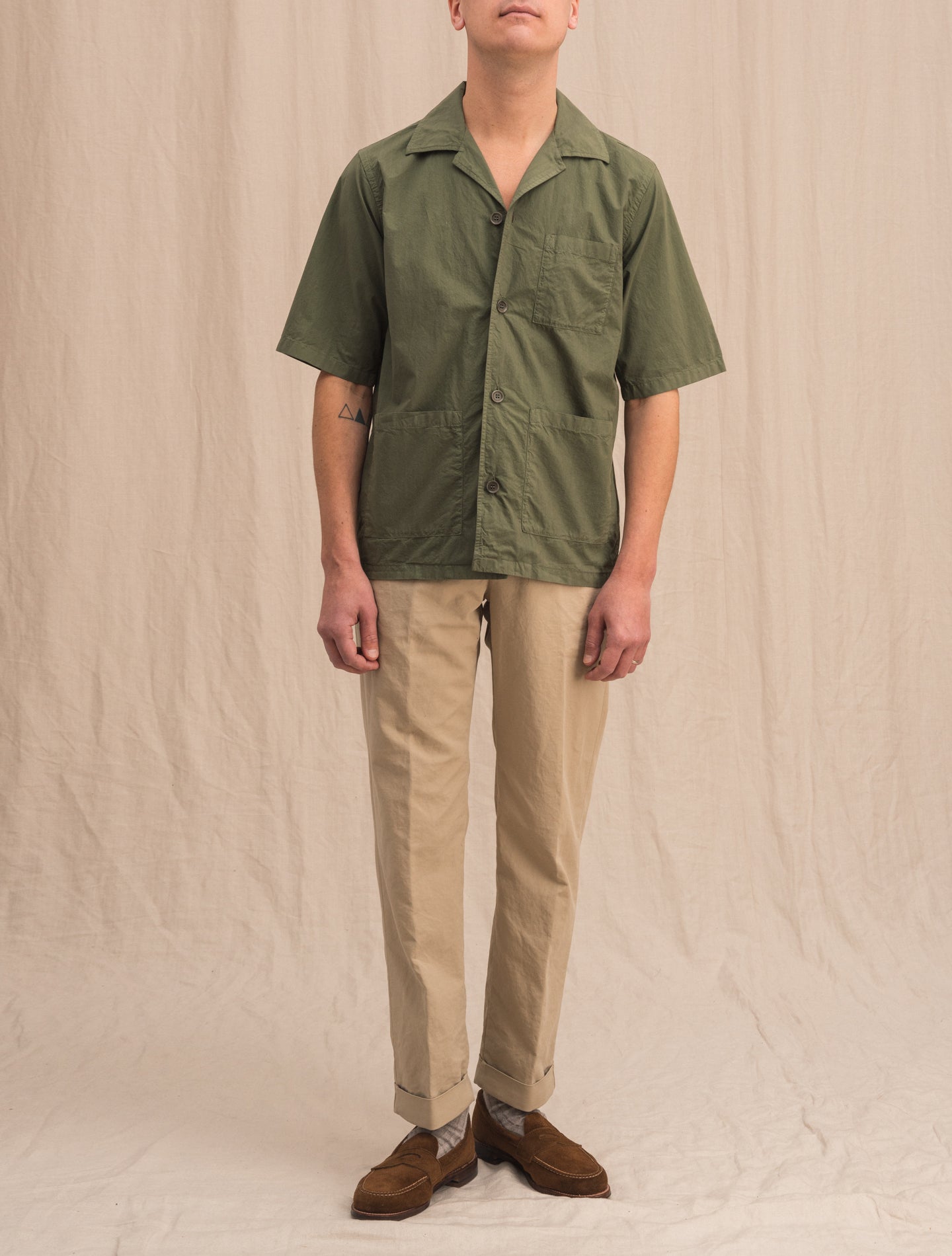 Ago Bowling Shirt Sage Green Aspesi Shirts XS