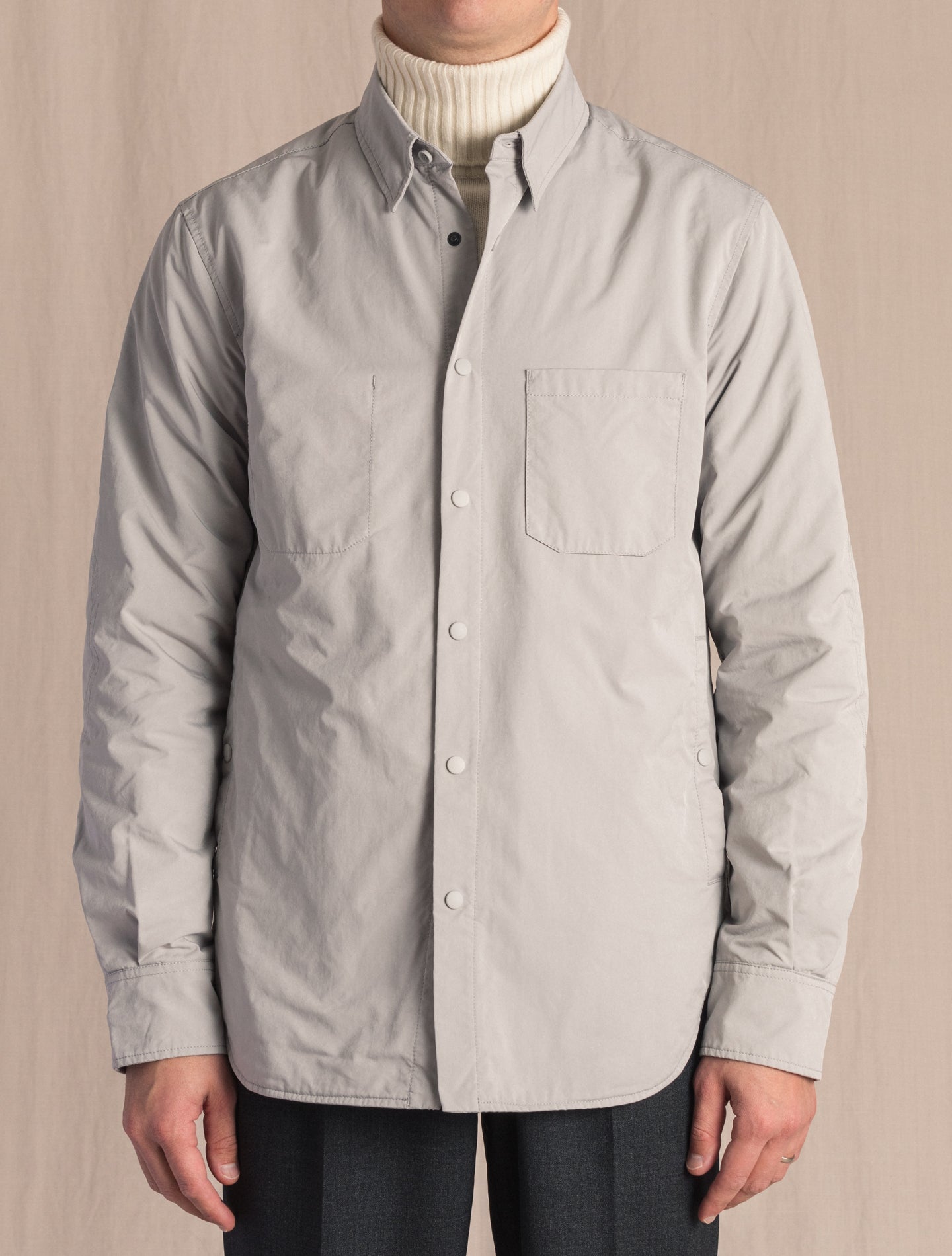 Alvaro Nylon Wool Overshirt Grey Aspesi Outerwear S