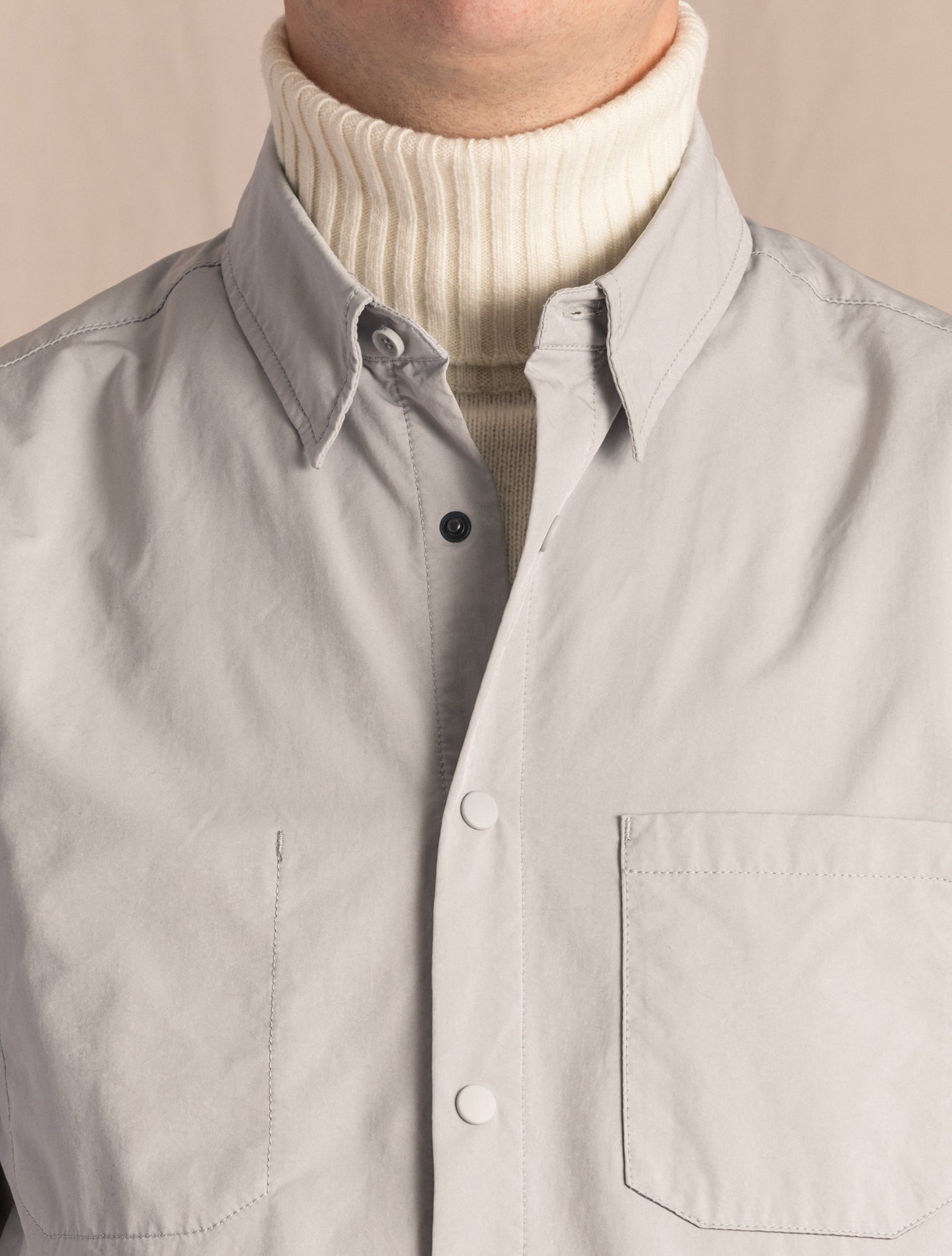 Alvaro Nylon Wool Overshirt Grey Aspesi Outerwear S