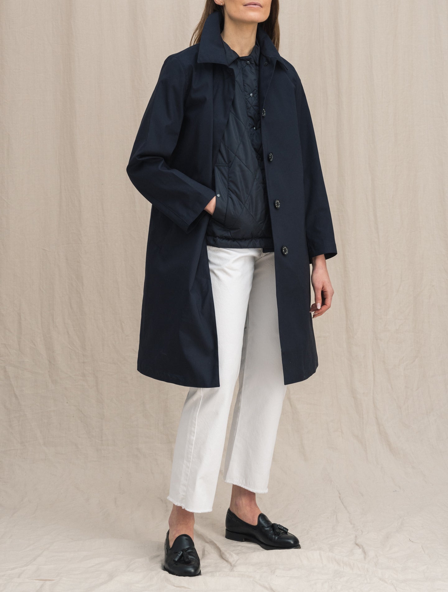 Annabel Nylon Vest Navy Mackintosh Outerwear 6/XXS