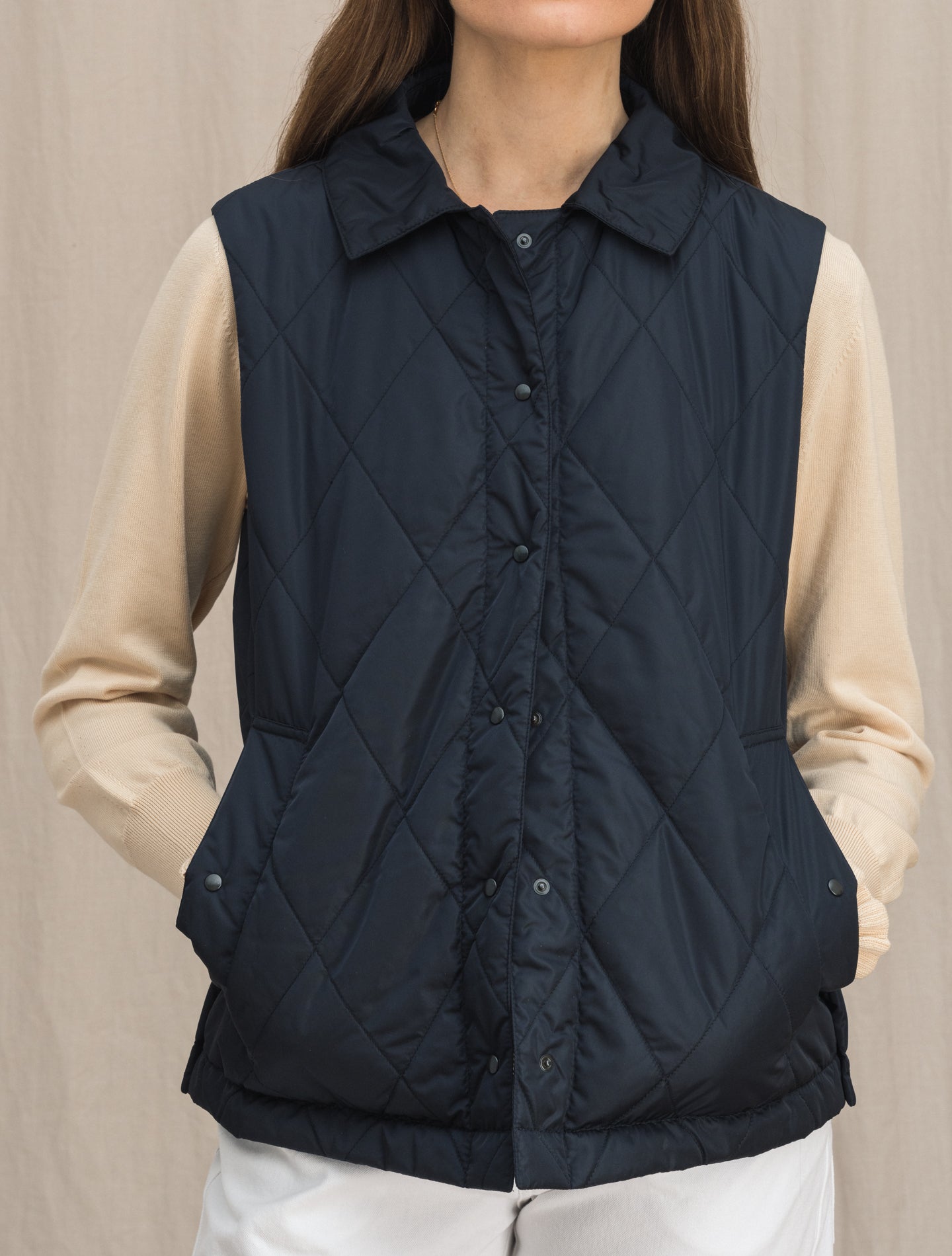 Annabel Nylon Vest Navy Mackintosh Outerwear 6/XXS