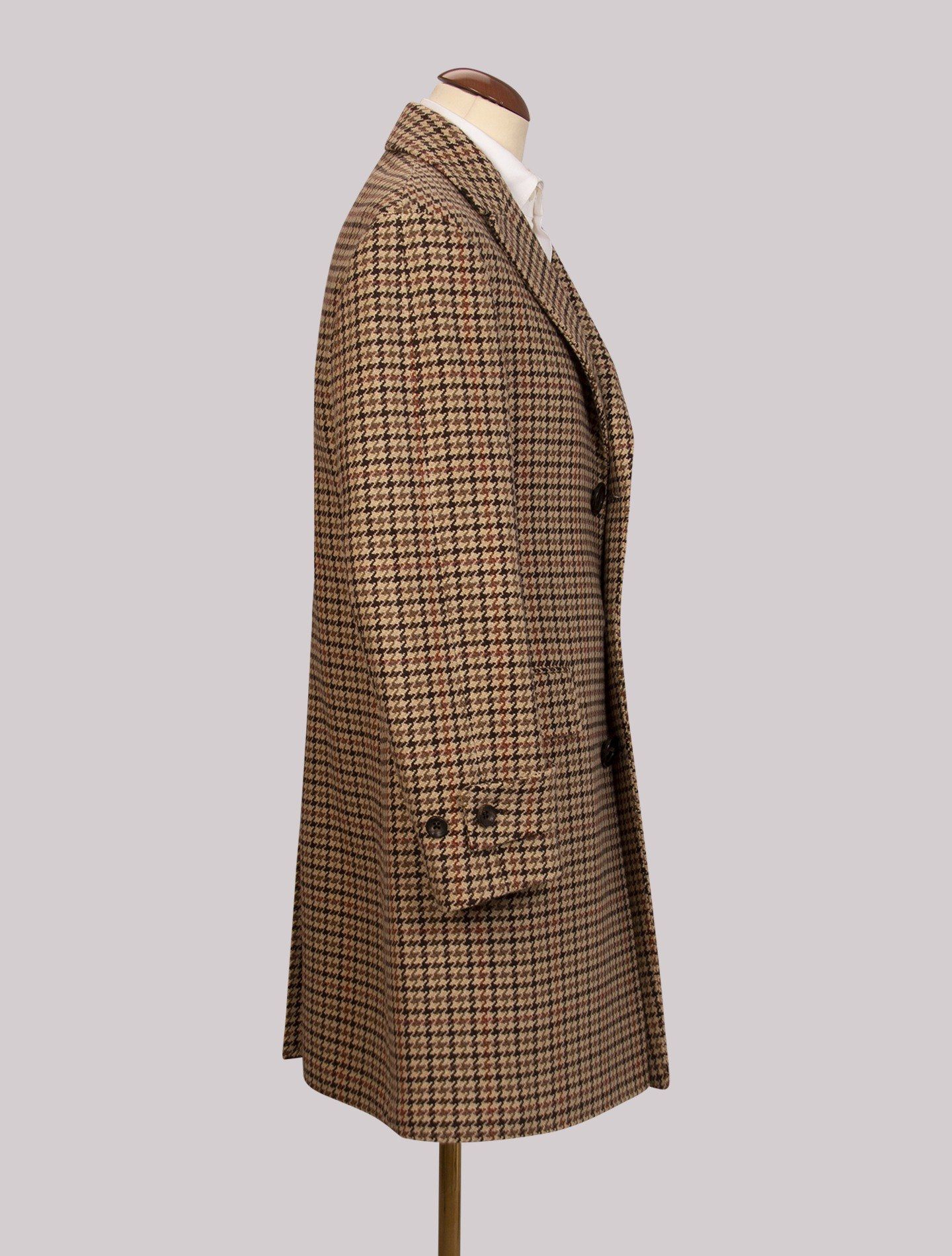 Beige Houndstooth Single Breasted Coat Gabriele Pasini Outerwear Gabucci