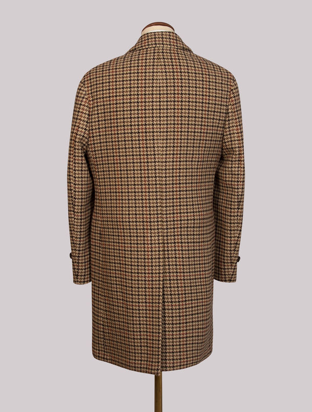 Houndstooth Single Breasted Coat Beige – Gabucci