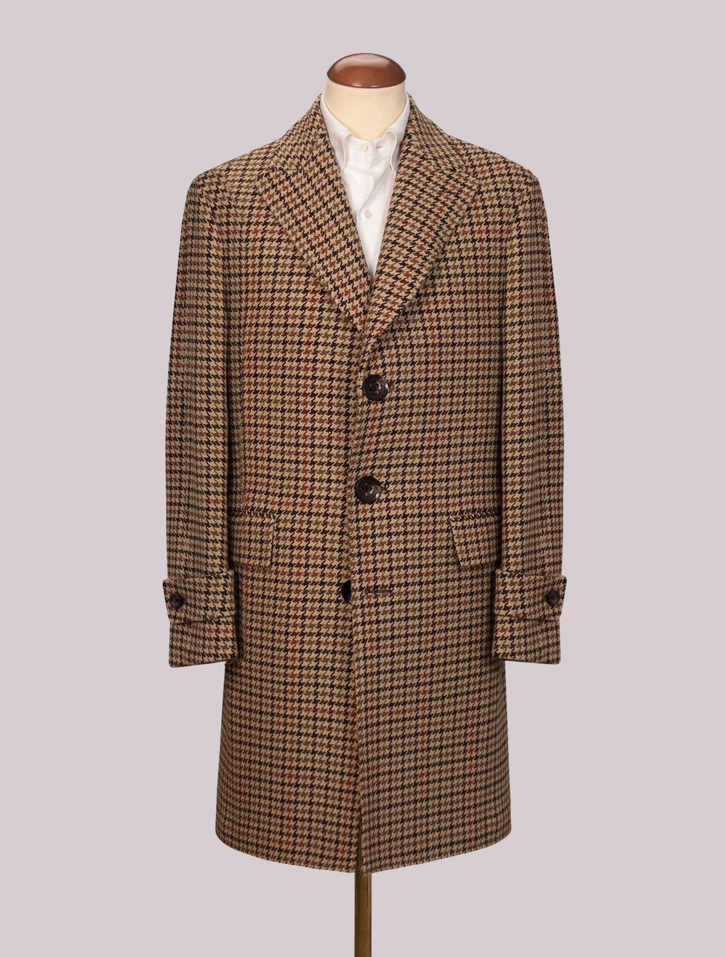 Beige Houndstooth Single Breasted Coat Gabriele Pasini Outerwear Gabucci