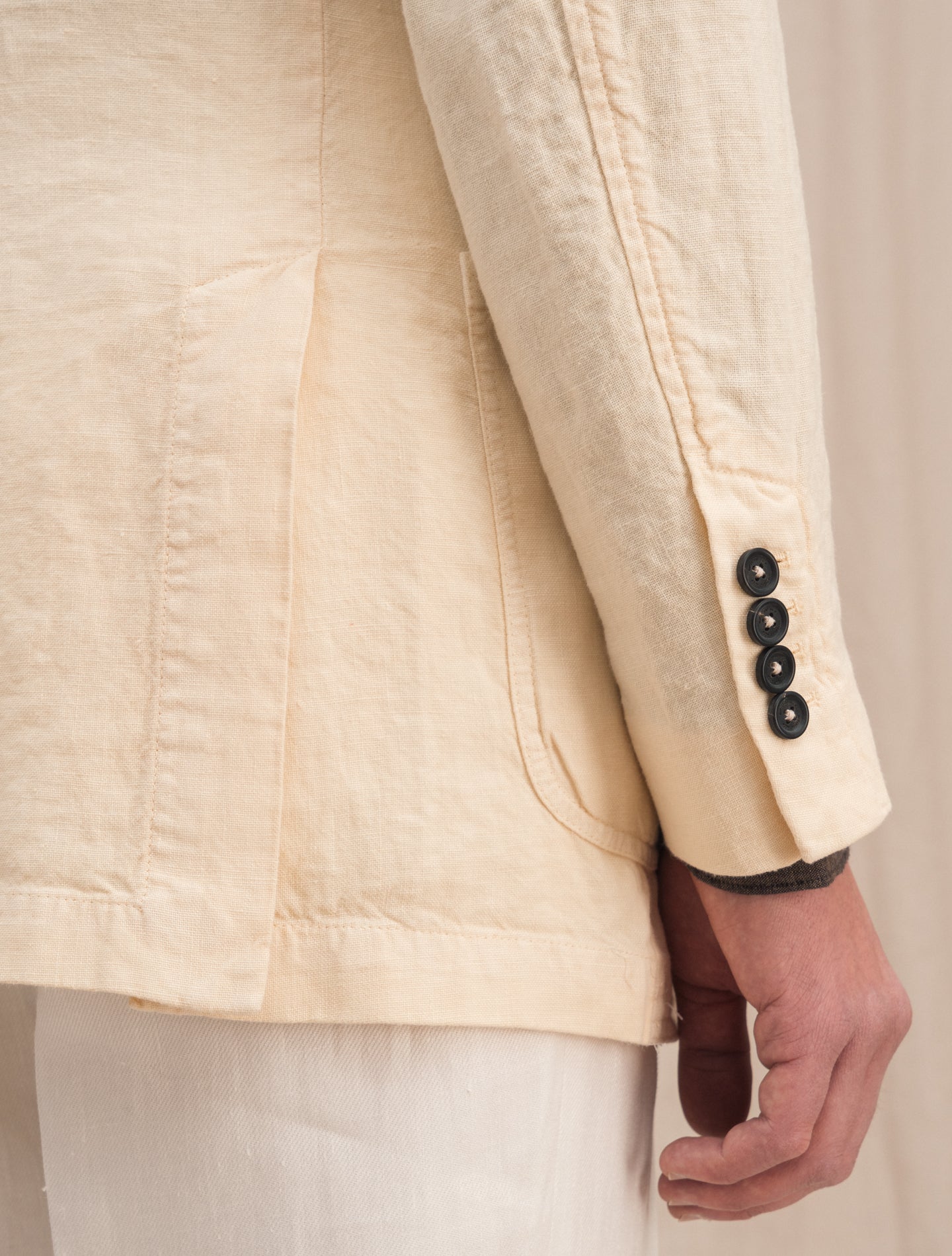 Benetti Unconstructed Linen Jacket Sand Massimo Alba Jackets 46