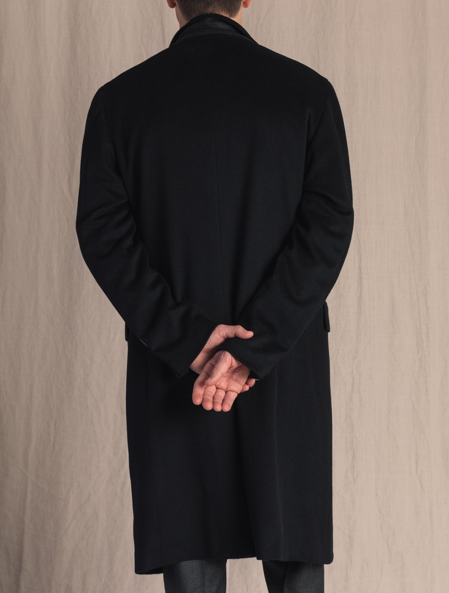 Black Wool Cashmere coat | Gabucci