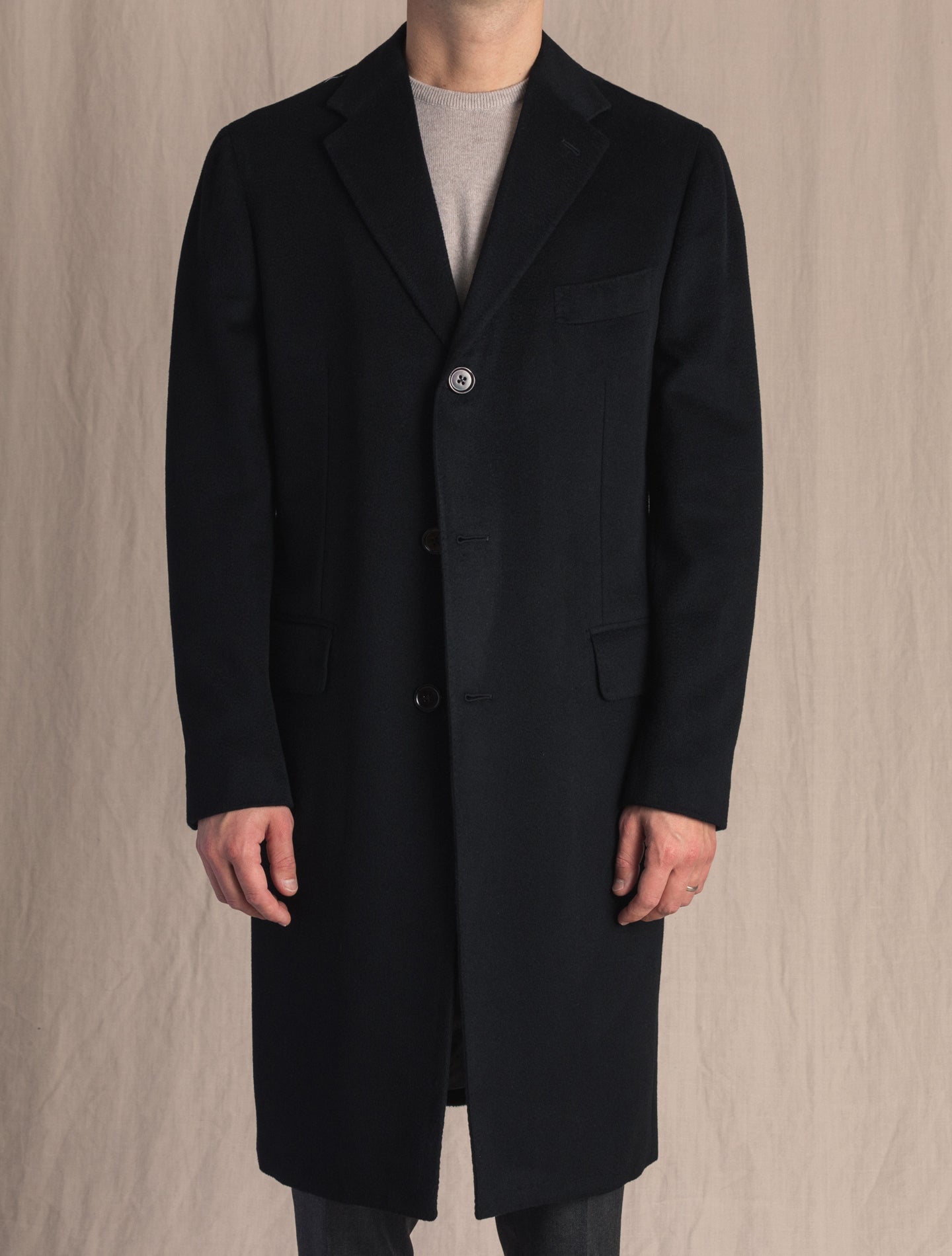 Black Wool Cashmere coat | Gabucci