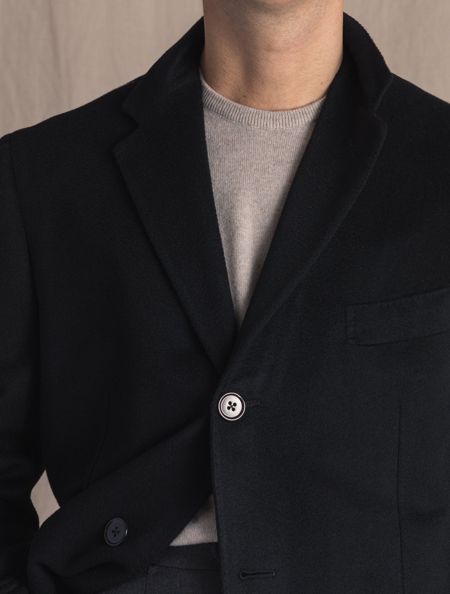 Black Wool Cashmere coat | Gabucci