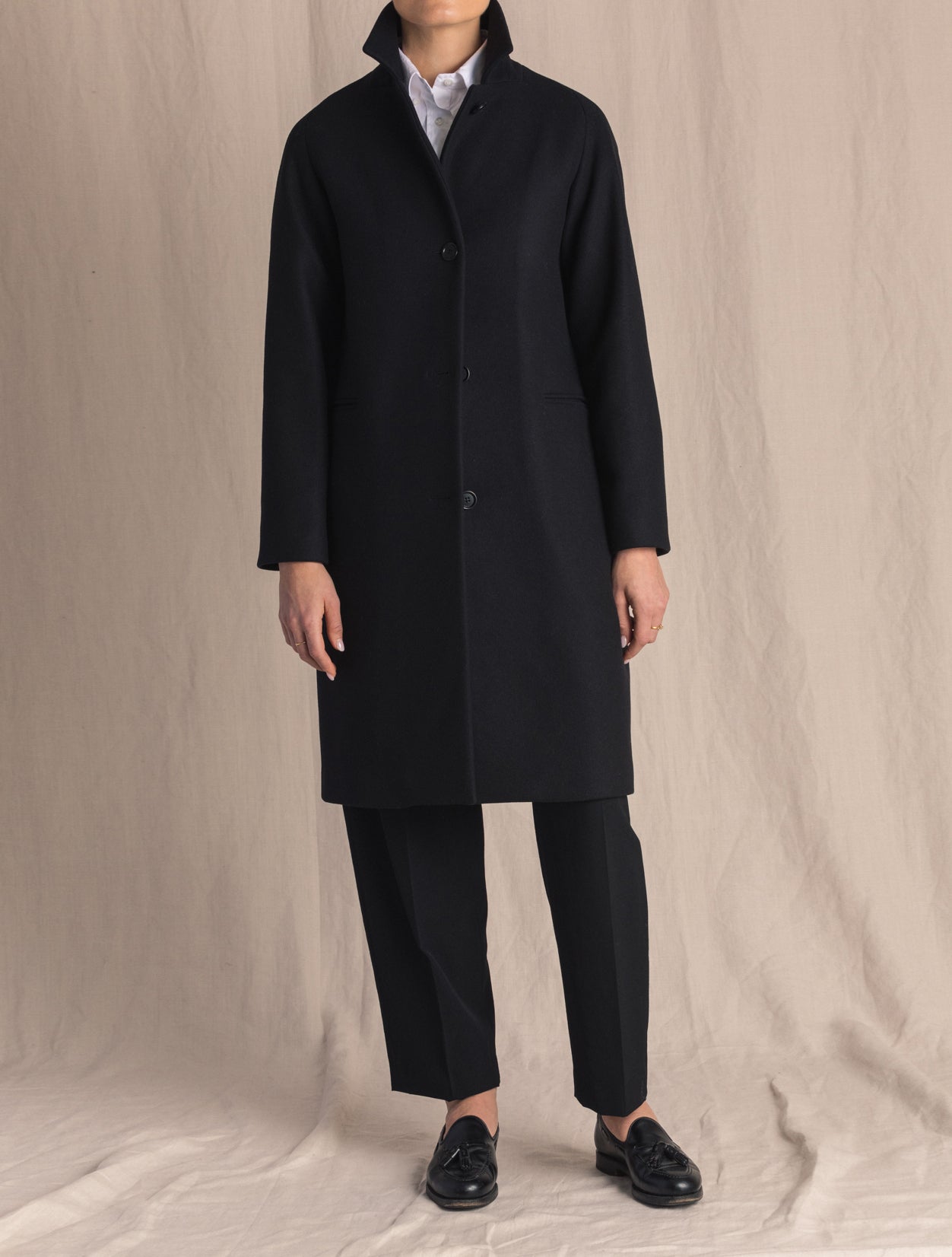 Black Wool Mix Coat | Gabucci