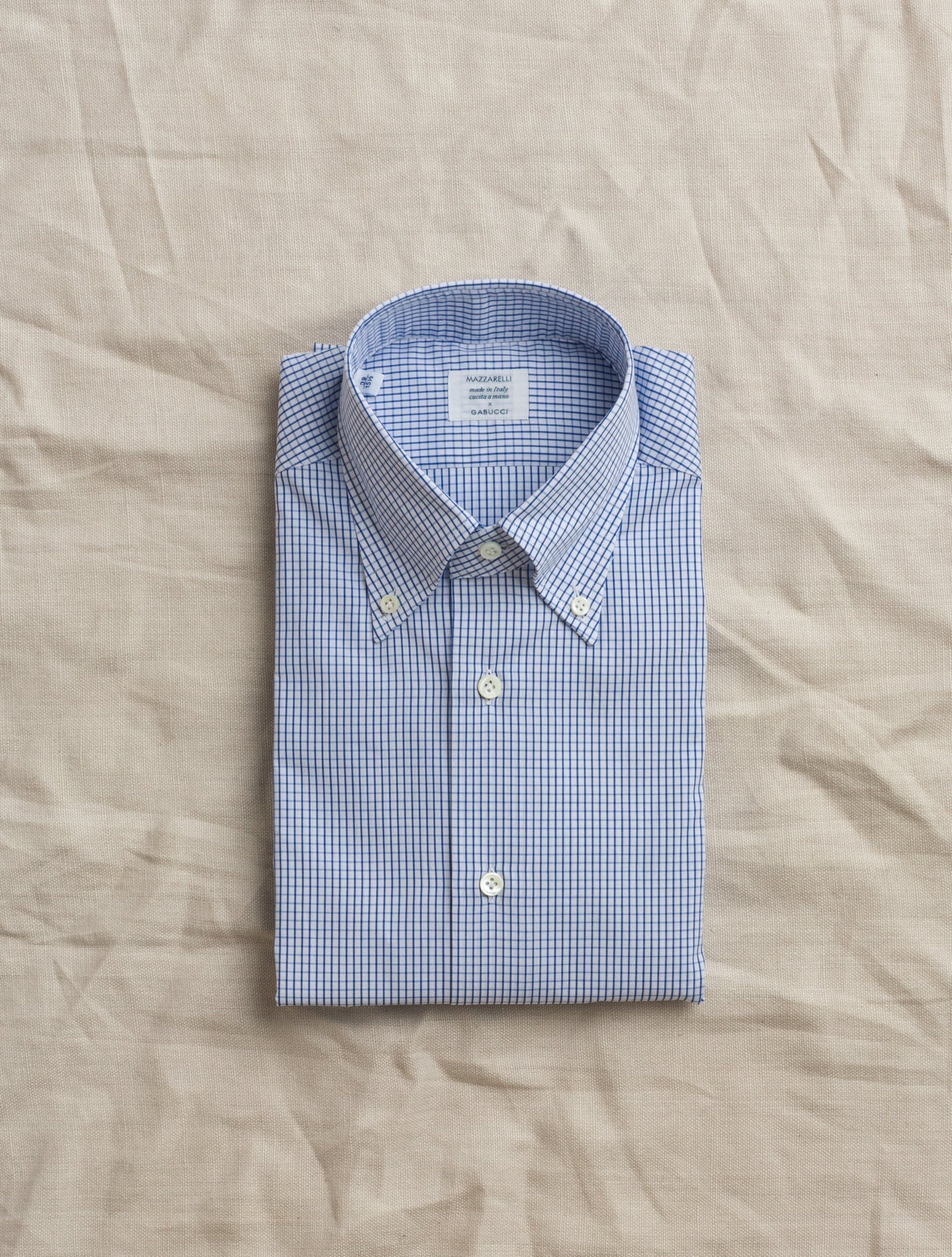 Blue Checked Pinpoint Button Down Shirt | Gabucci